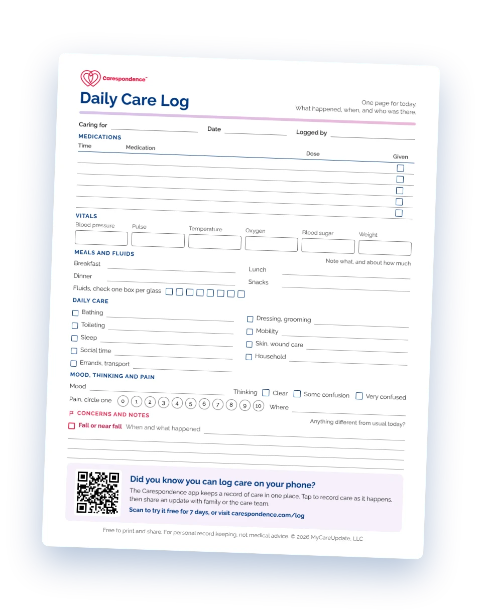Caregiver Daily Log