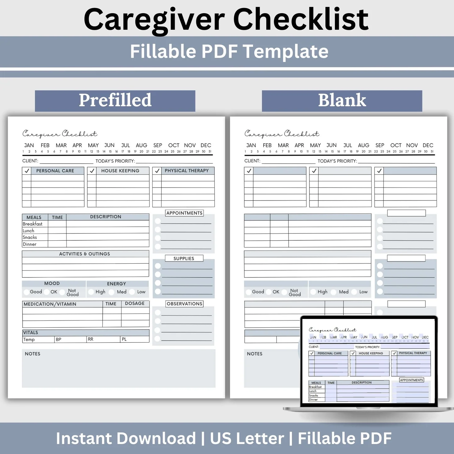 Caregiver Home Care Visit Checklist Fillable Pdf Copy