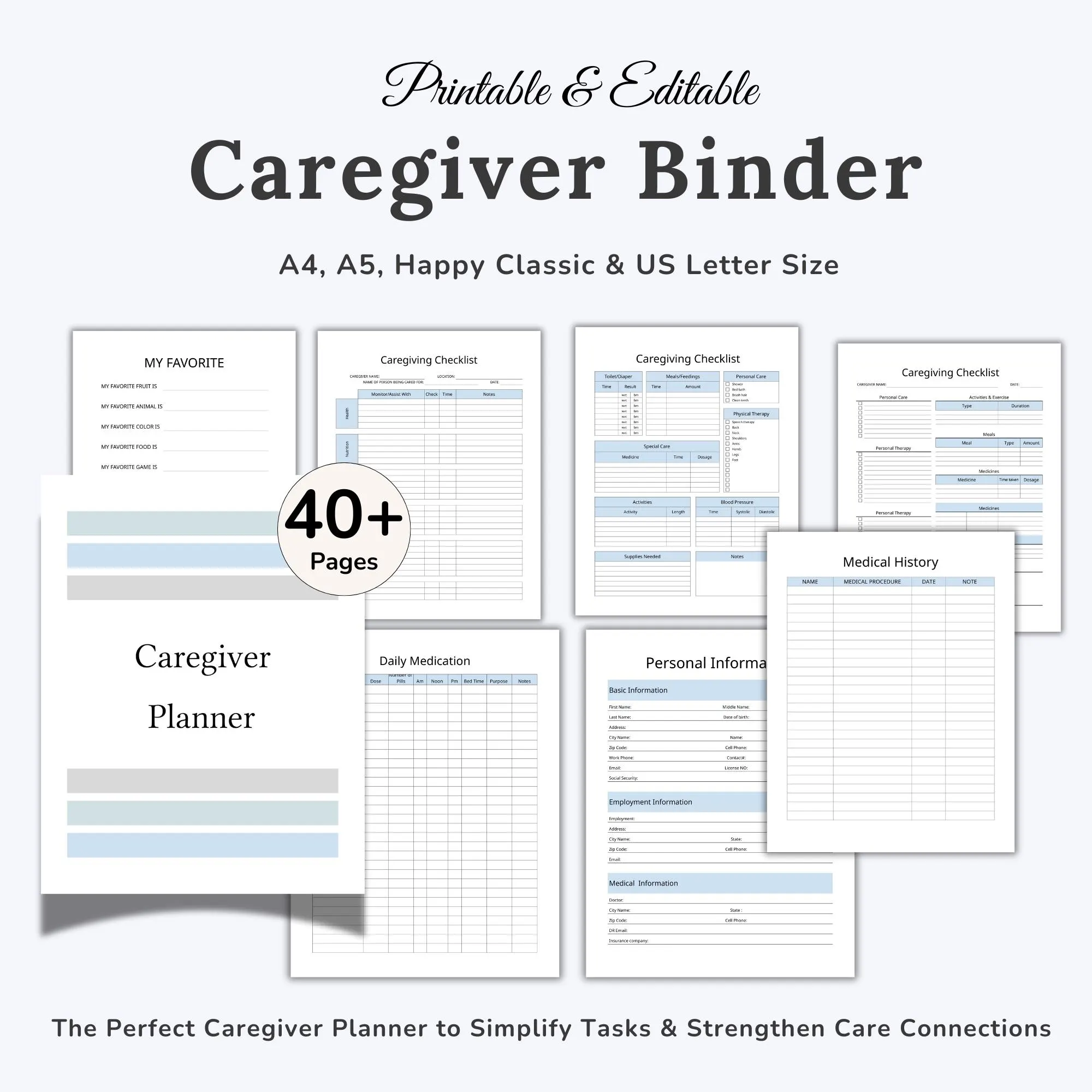 Caregiver Planner Bundle Caregiver Daily