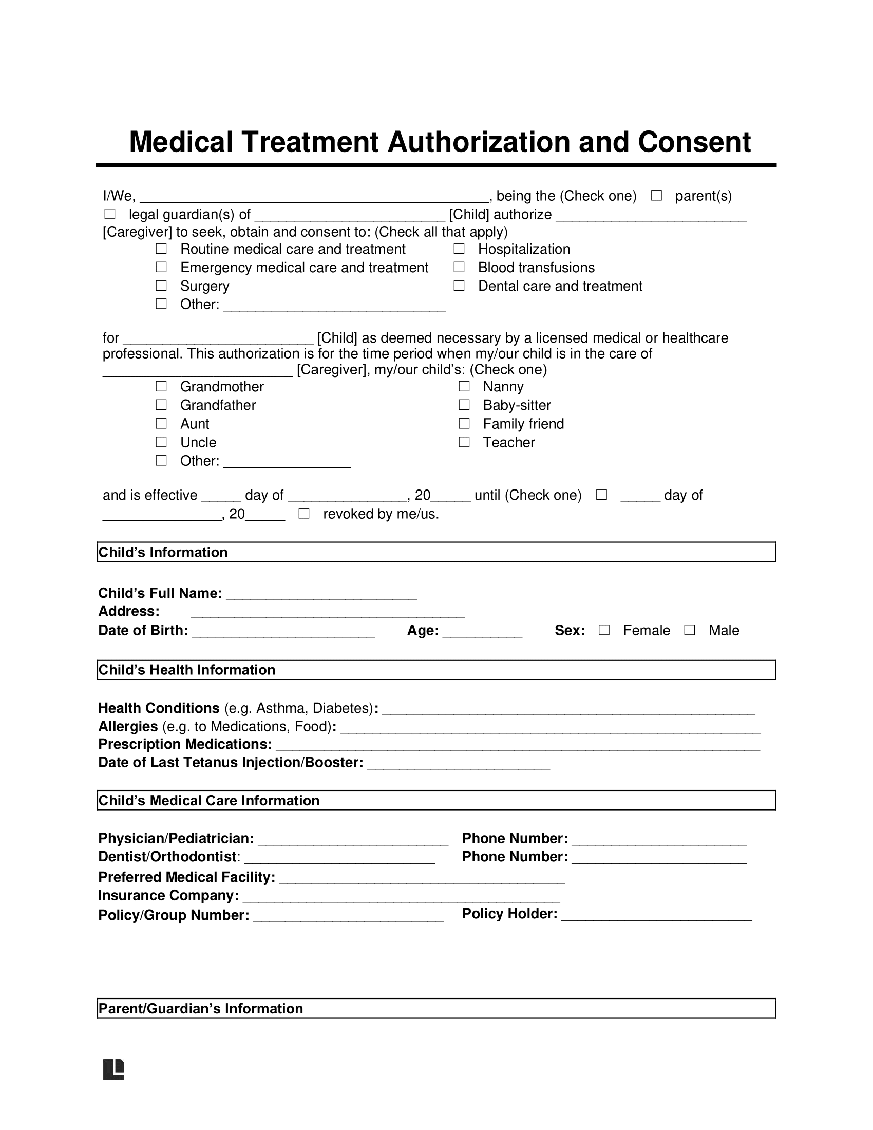 Child Medical Consent