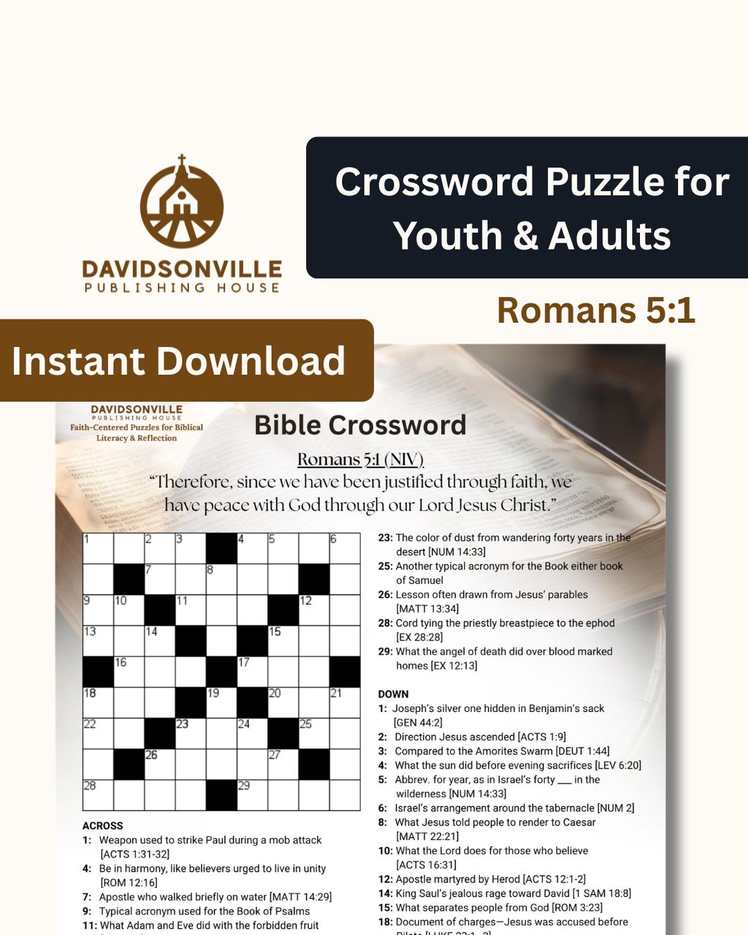 Christian Bible Crossword Puzzle Romans