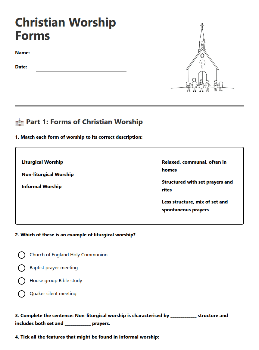 Christian Worship Forms 56979