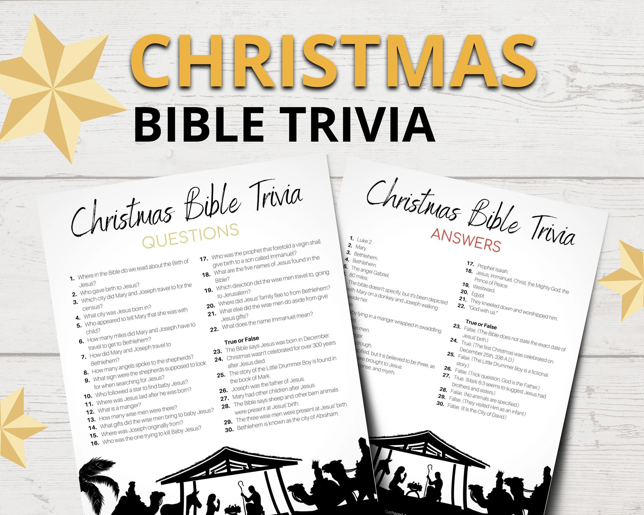 Christmas Bible Trivia Questions For