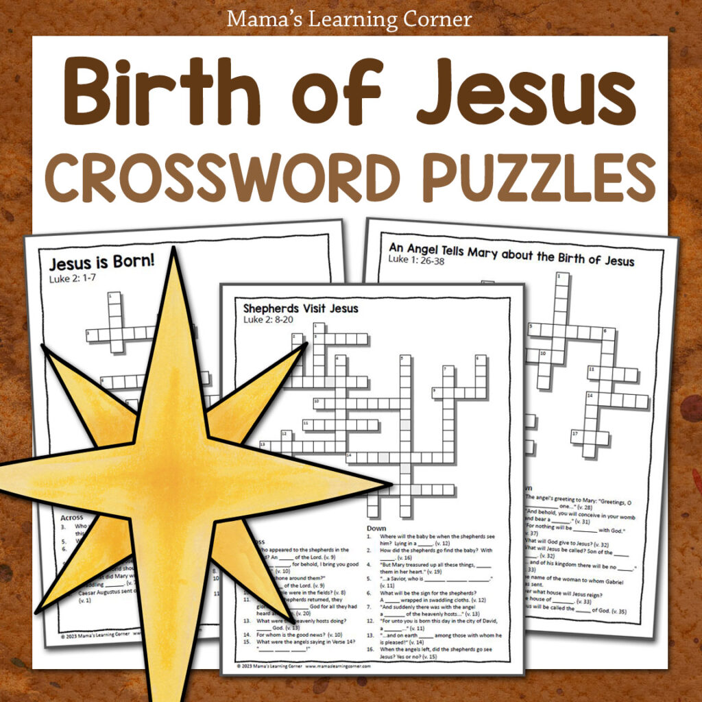Christmas Birth Of Jesus Crossword Puzzle Packet