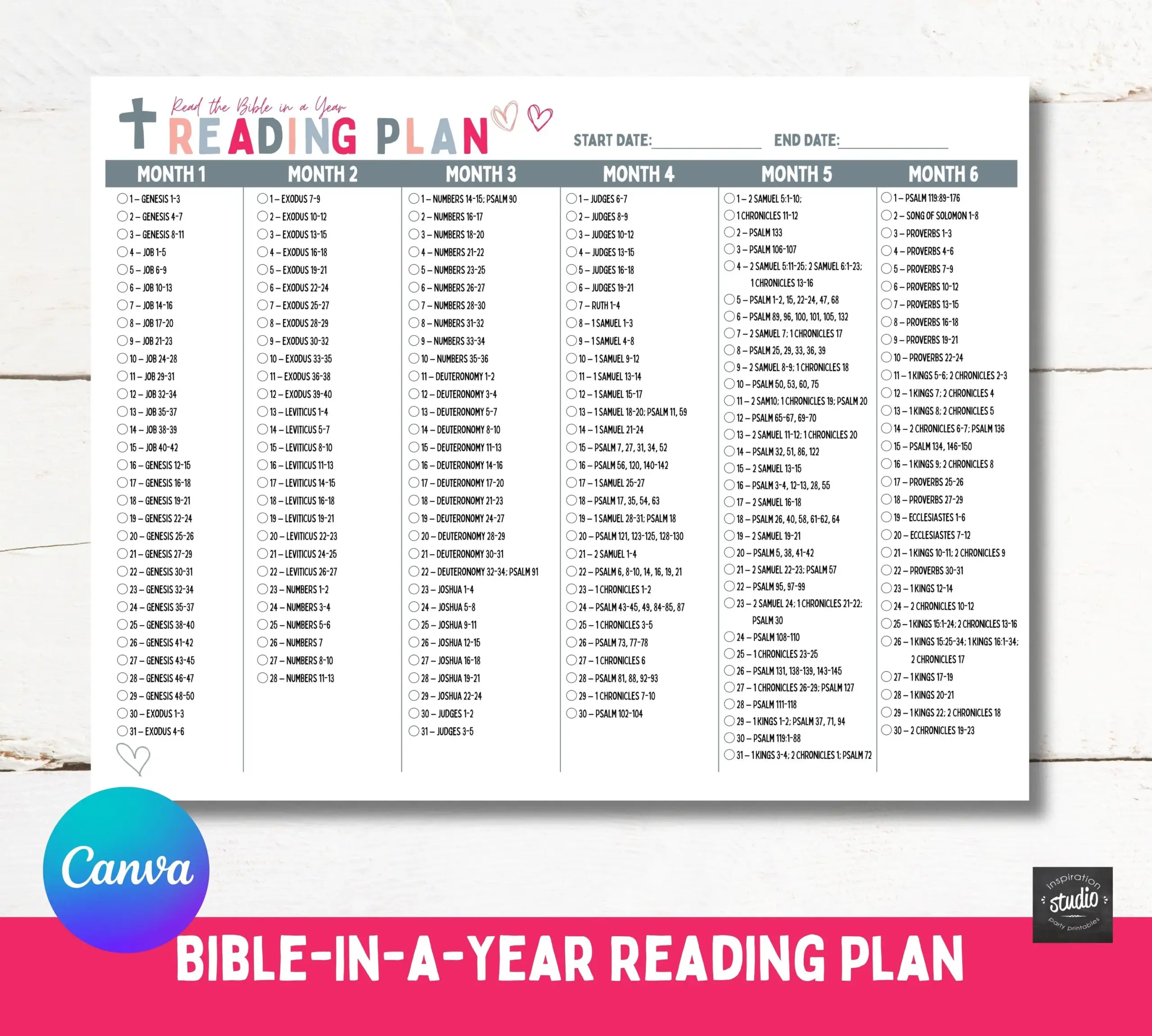 Chronological 1 Year Bible Reading Plan