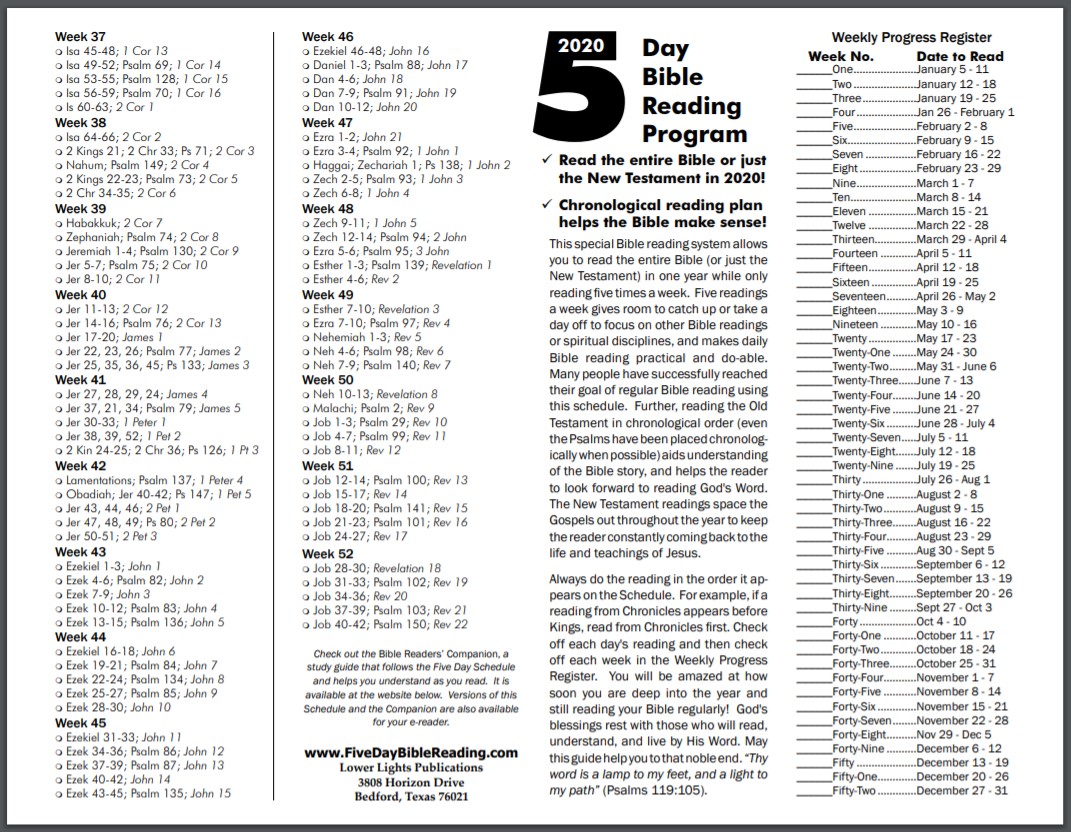 Chronological Bible Reading Plan