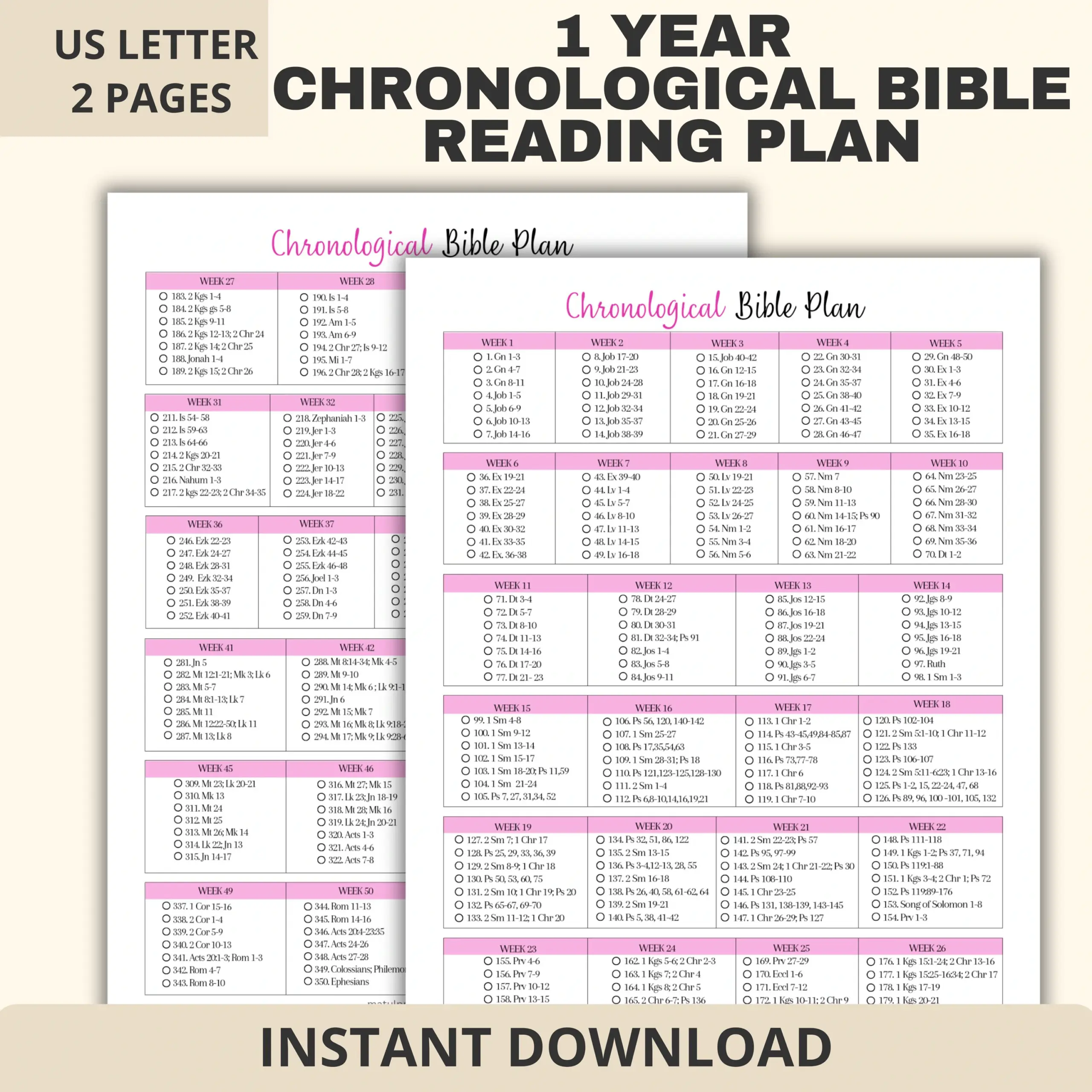 Chronological Order Bible Reading Plan