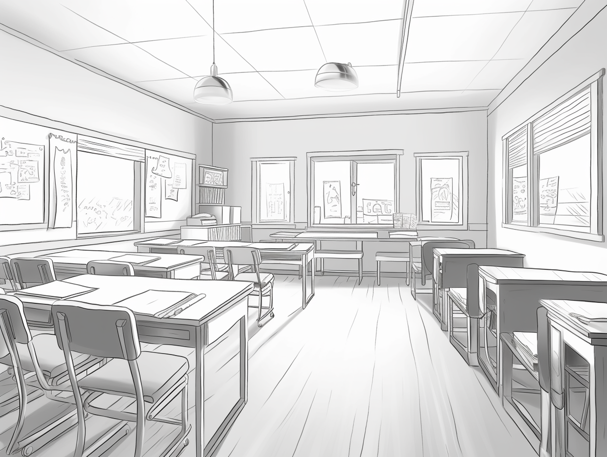 Classroom Coloring Sheet For Adults