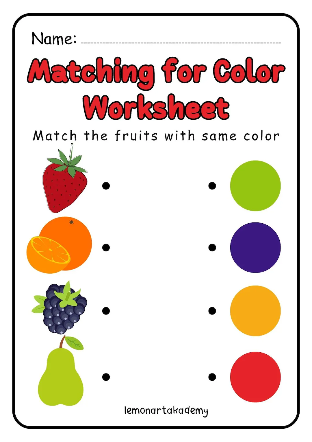 Color Matching Printabletoddler And
