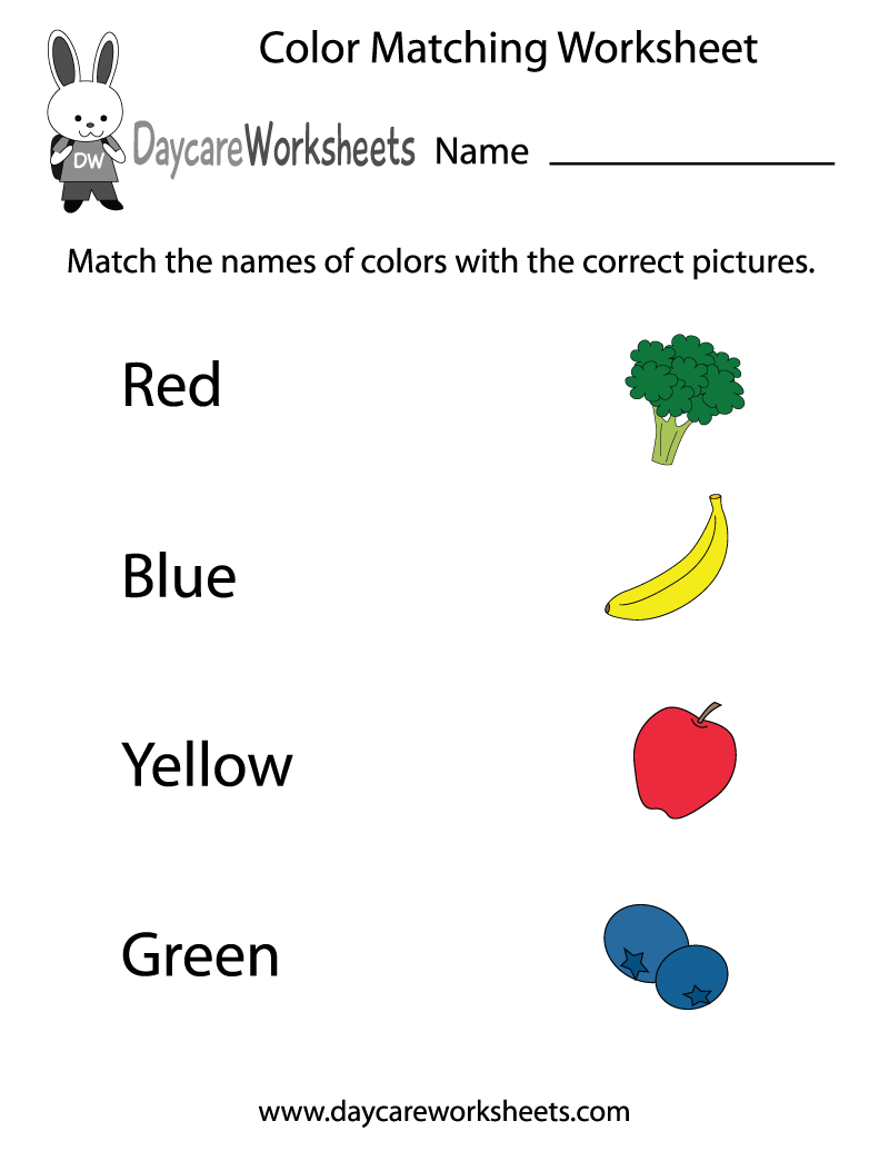 Color Matching Worksheet Color Matching Worksheet