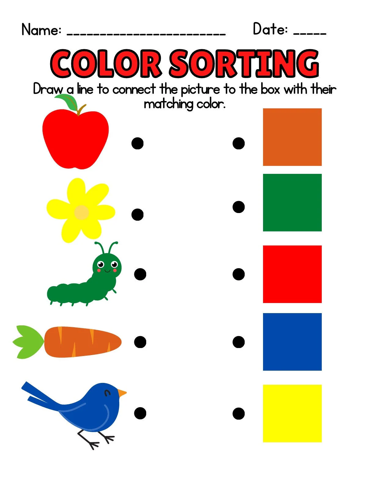 Color Matching Worksheets