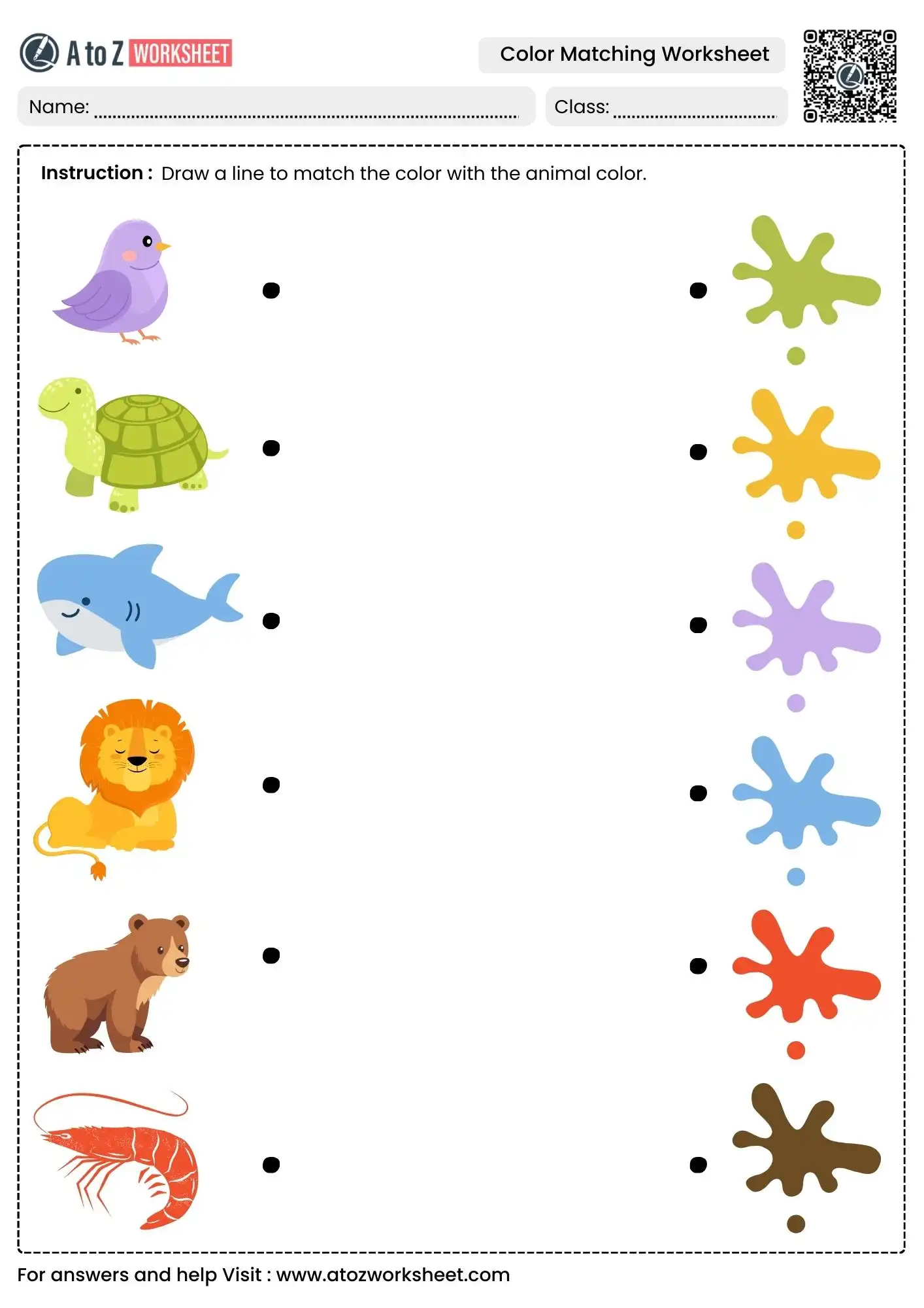 Color Matching Worksheets