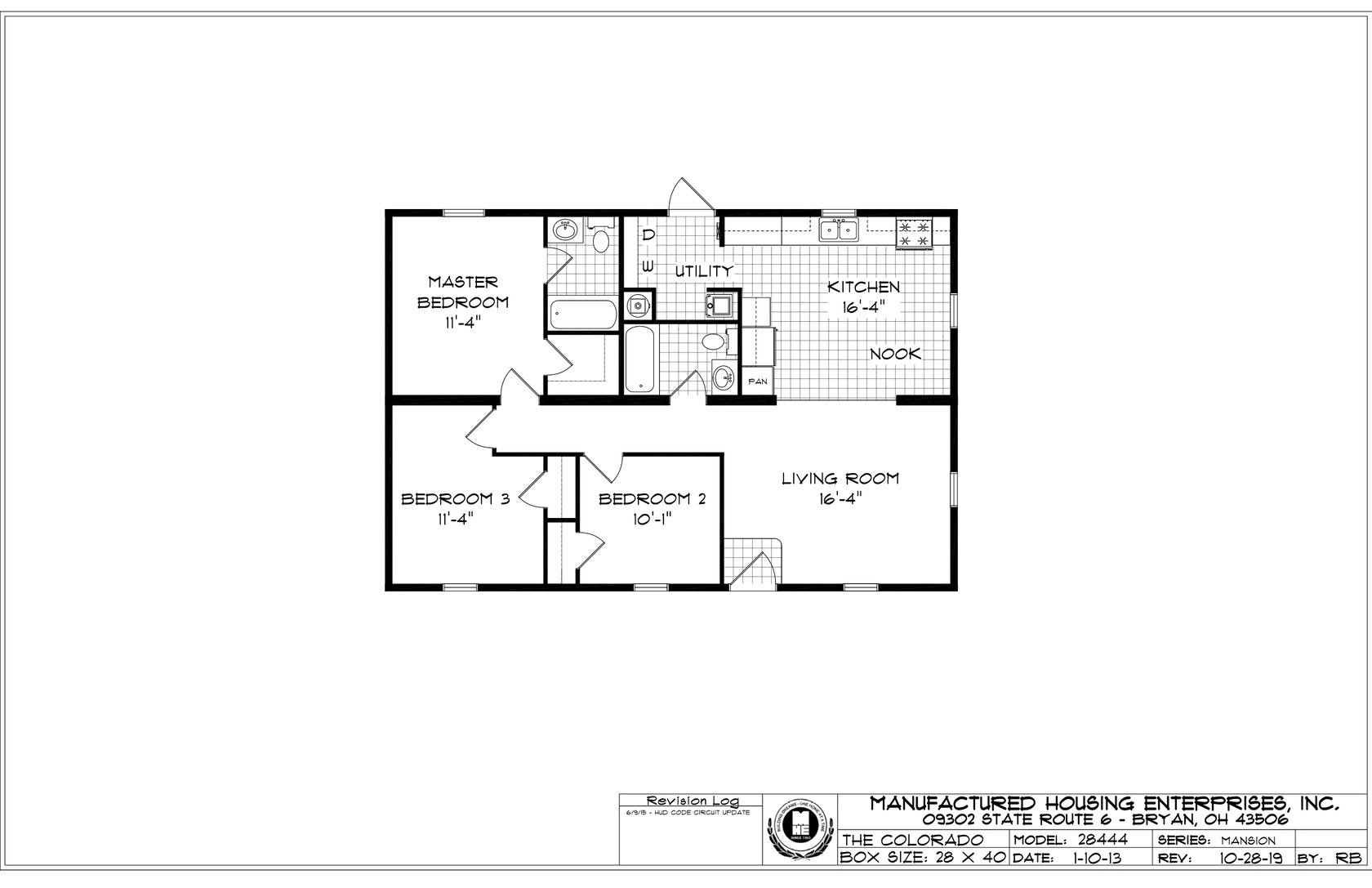 Colorado Ranch Double Wide Mobile Home 28 X 40