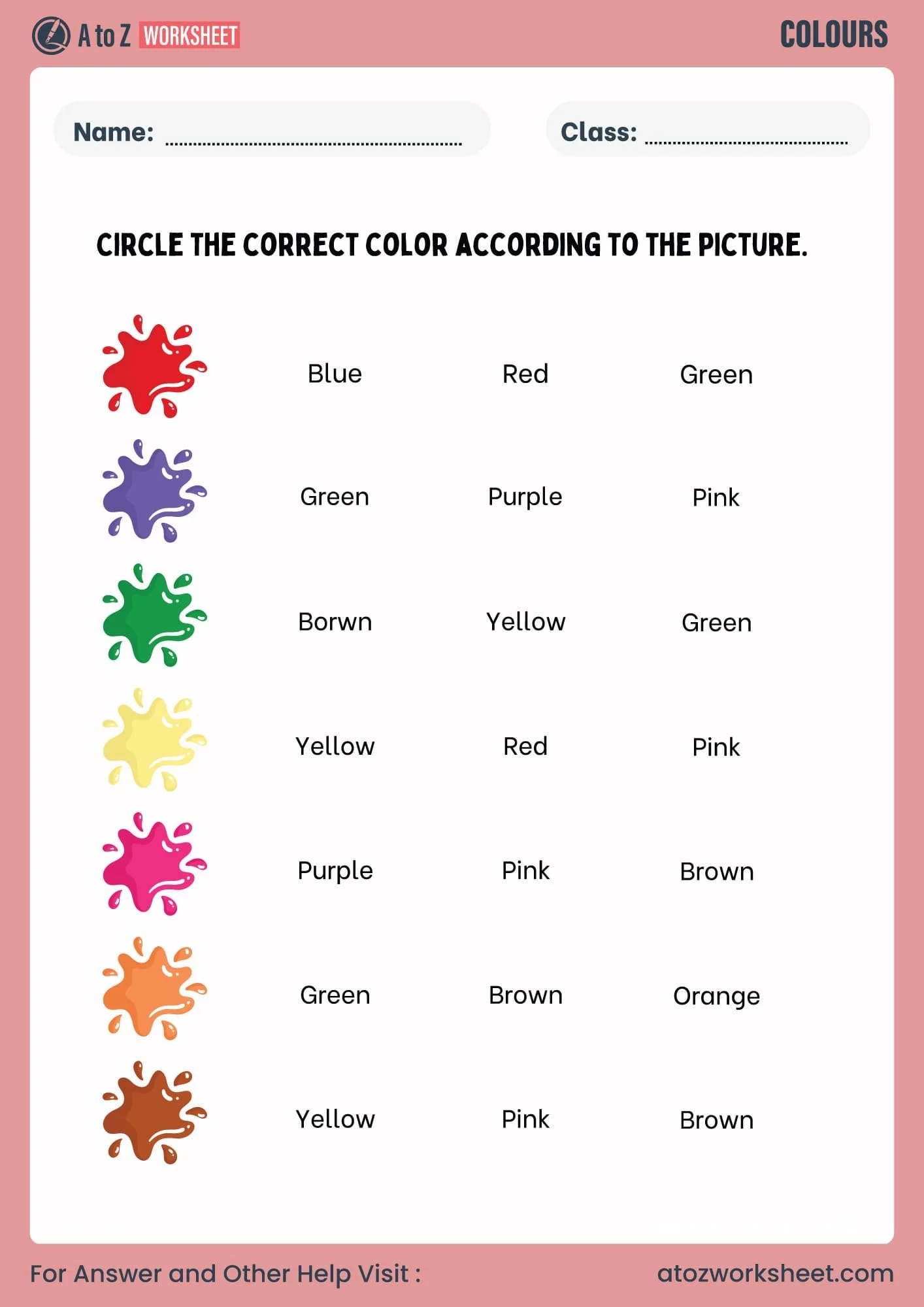 Colors Worksheet Colors Worksheet