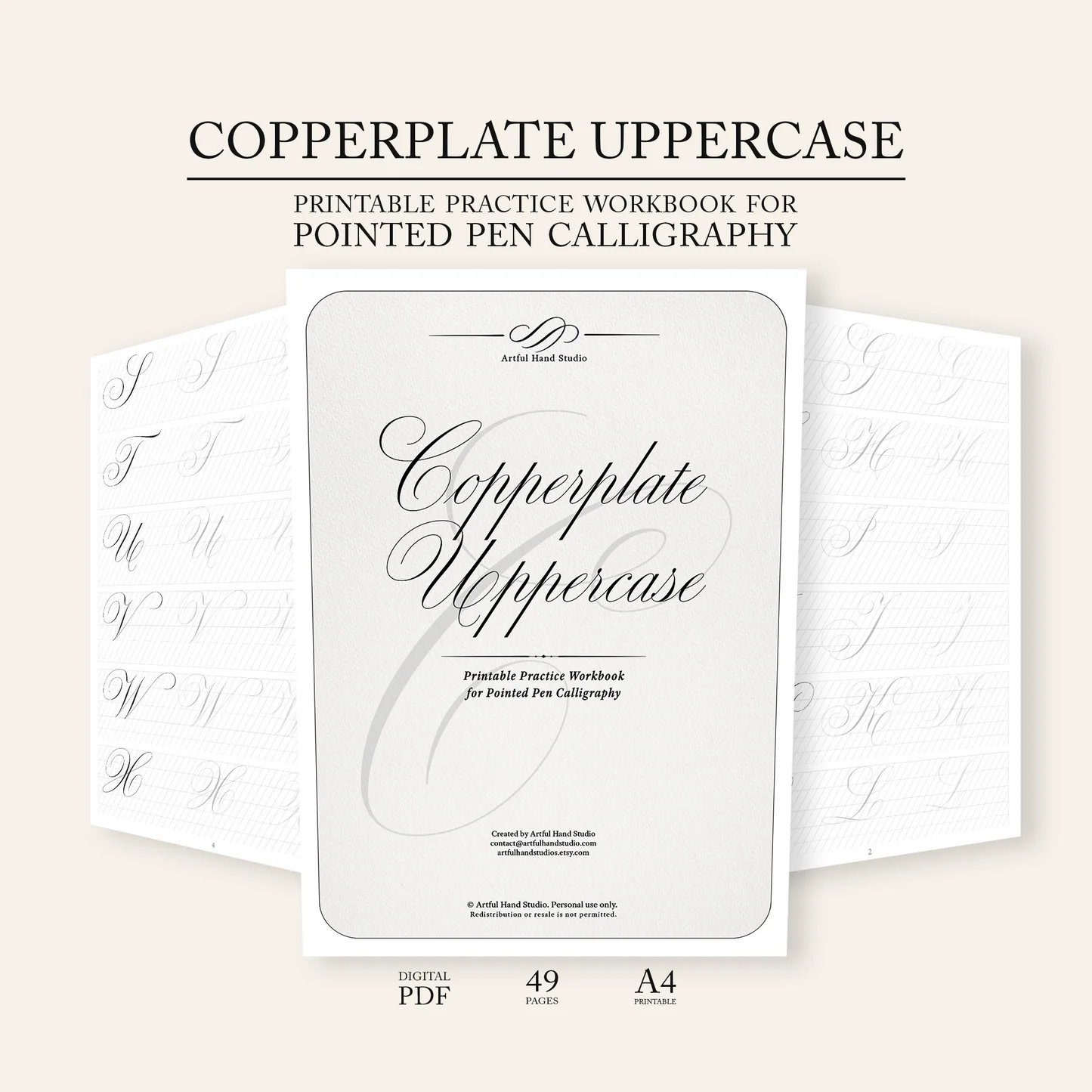 Copperplate Uppercase Practice Workbook