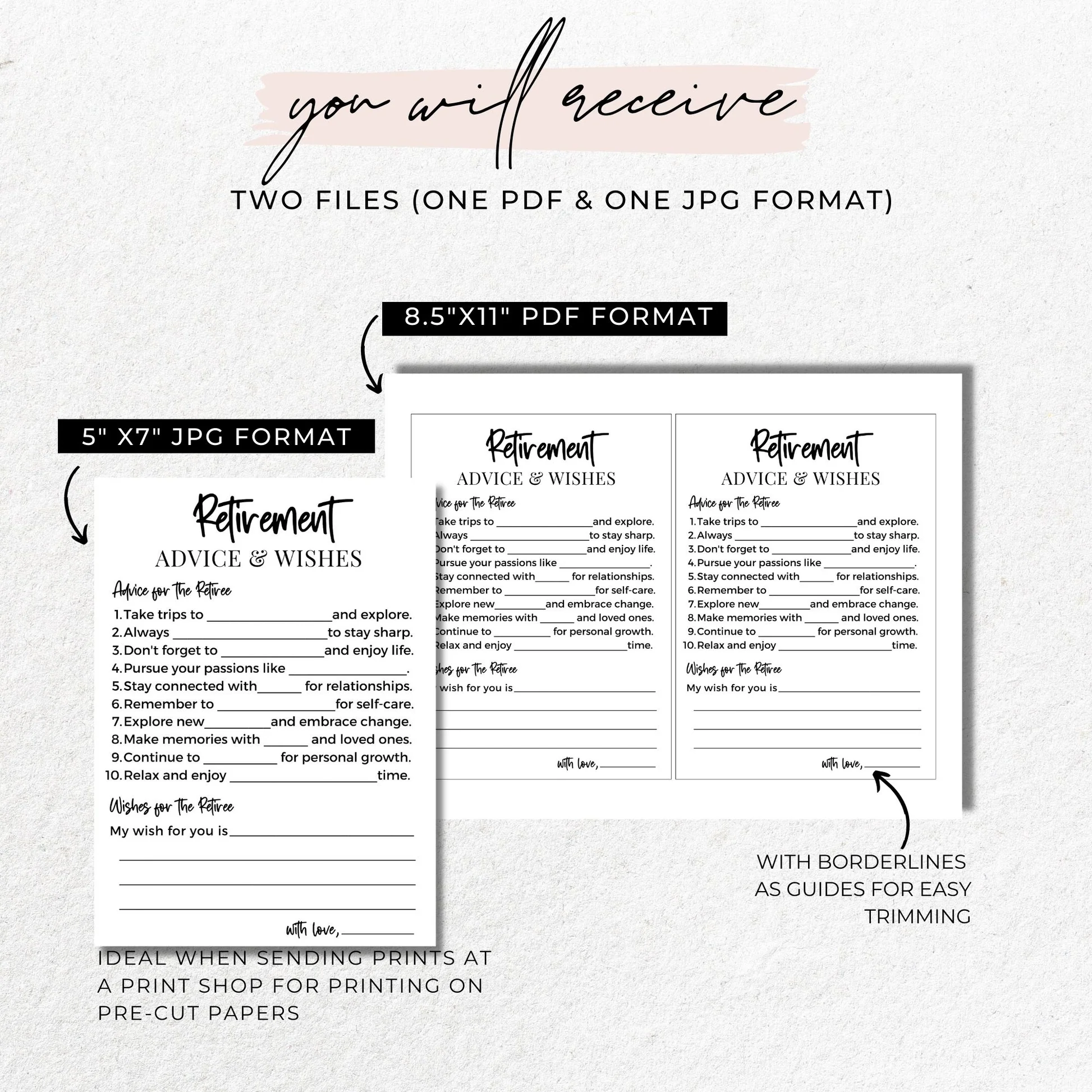 Copy Of Retirement Advice And Wishes Printable Cards