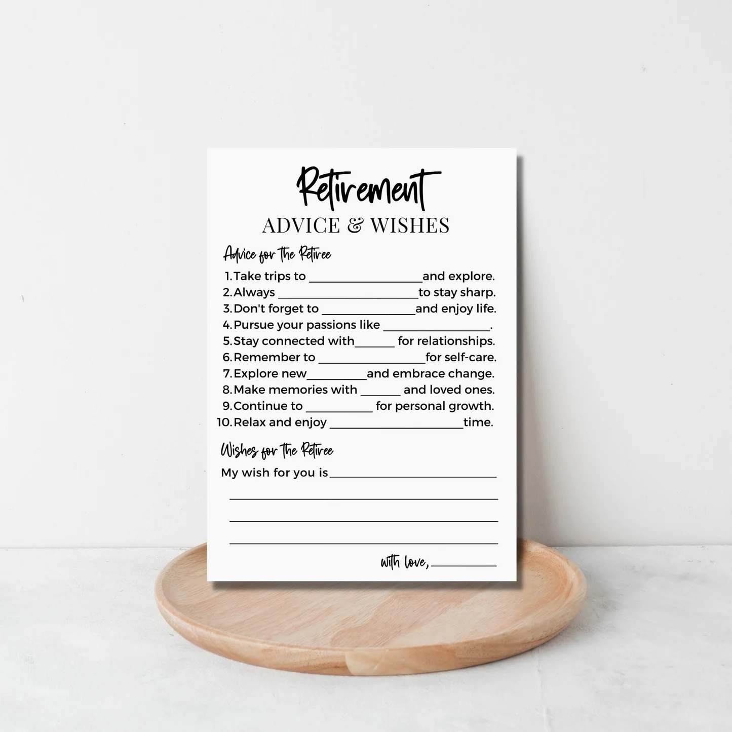 Copy Of Retirement Advice And Wishes Printable Cards