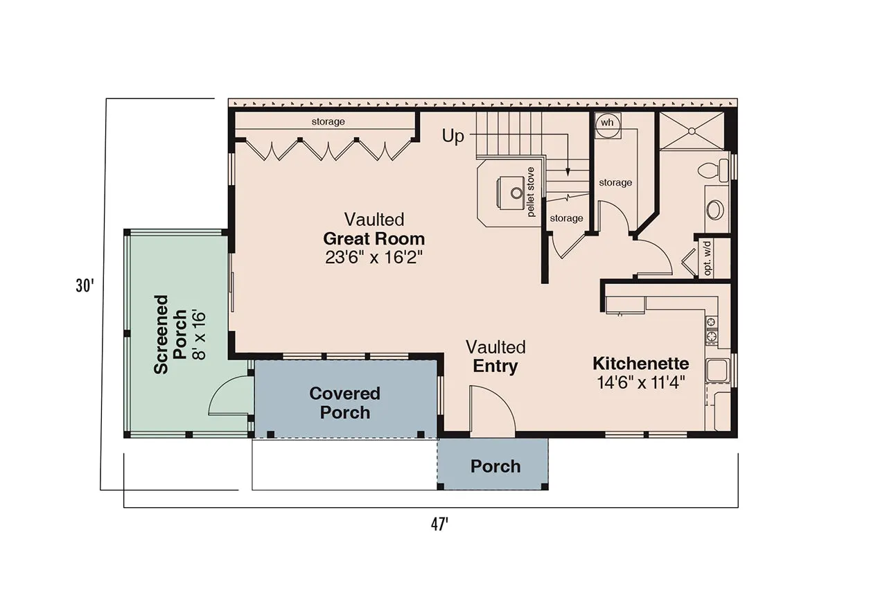 Cottage House 1246 Square Feet 1 Bathroom Northlake House Plan