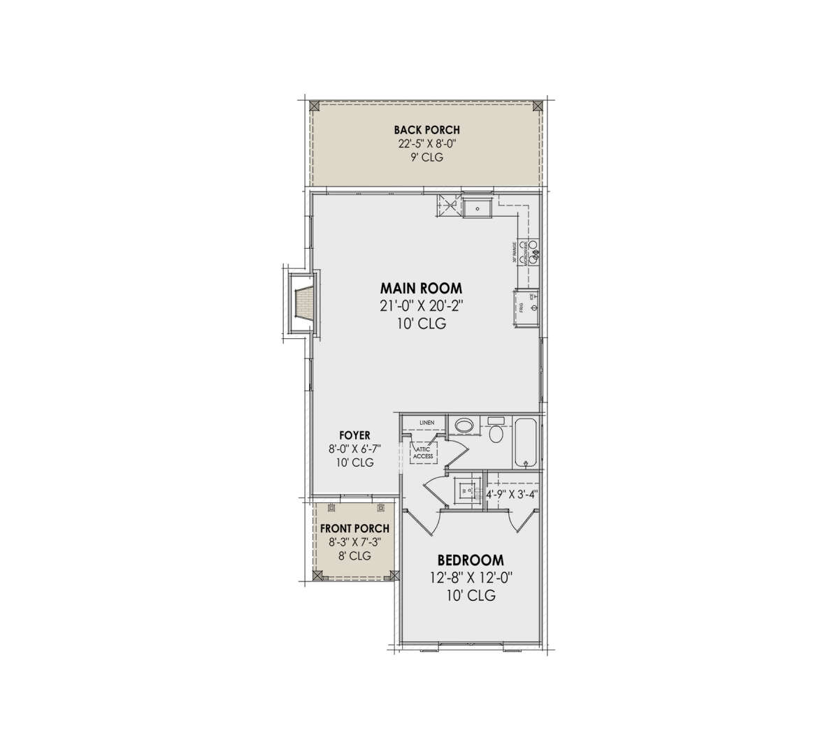 Cottage Plan 803 Square Feet 1 Bedroom 1 Bathroom