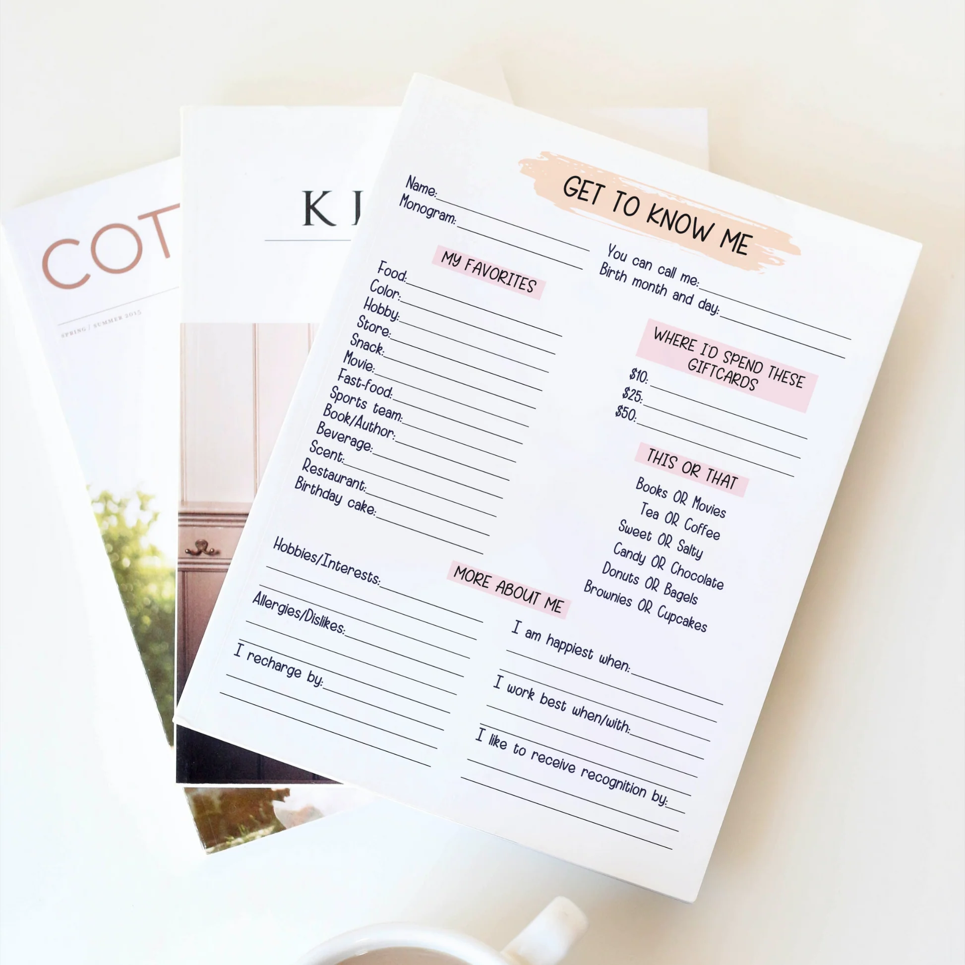 Coworker Questions Printable All About 21747