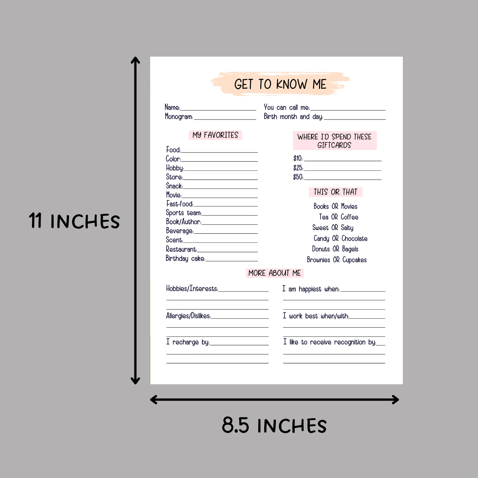 Coworker Questions Printable All About 21747
