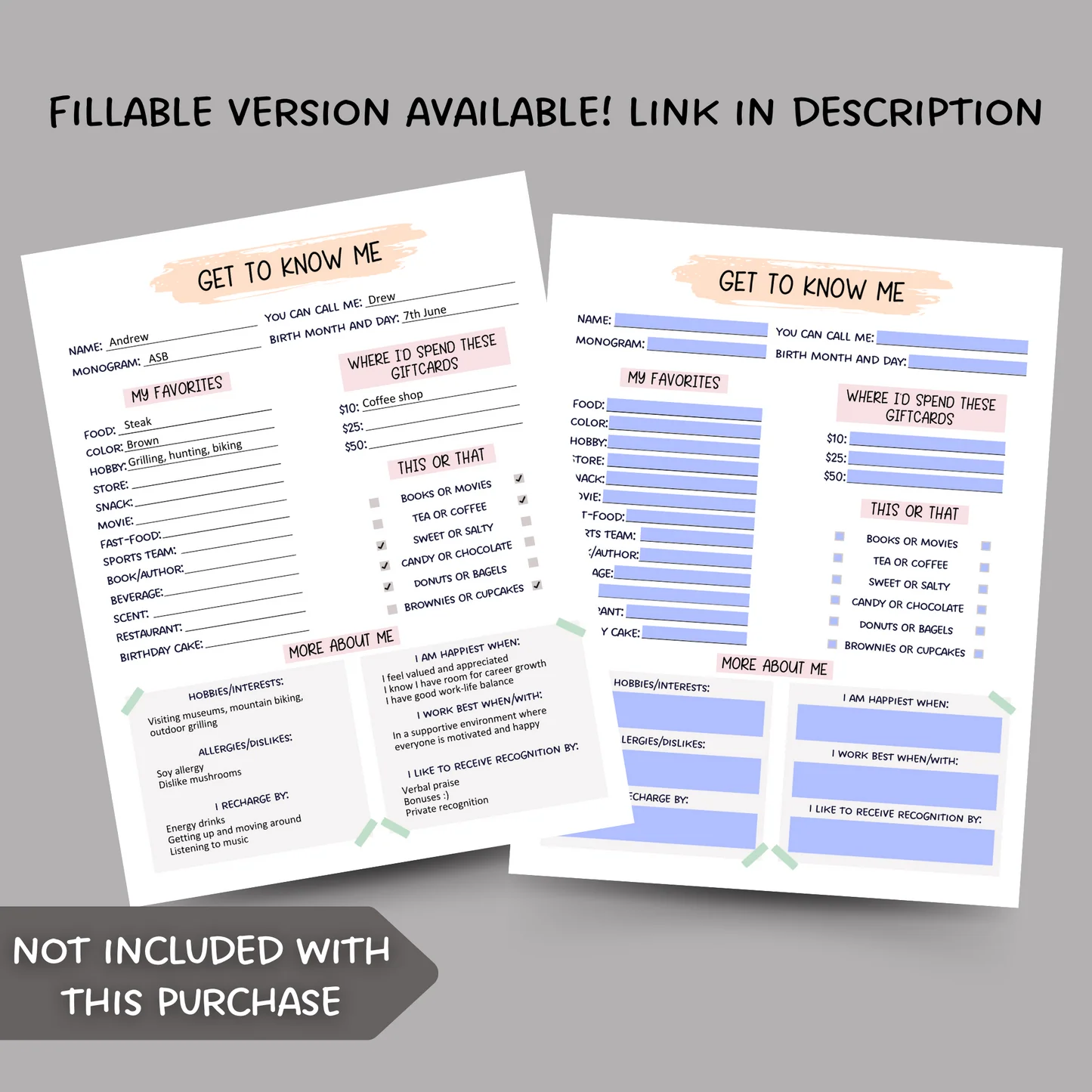 Coworker Questions Printable All About 21747