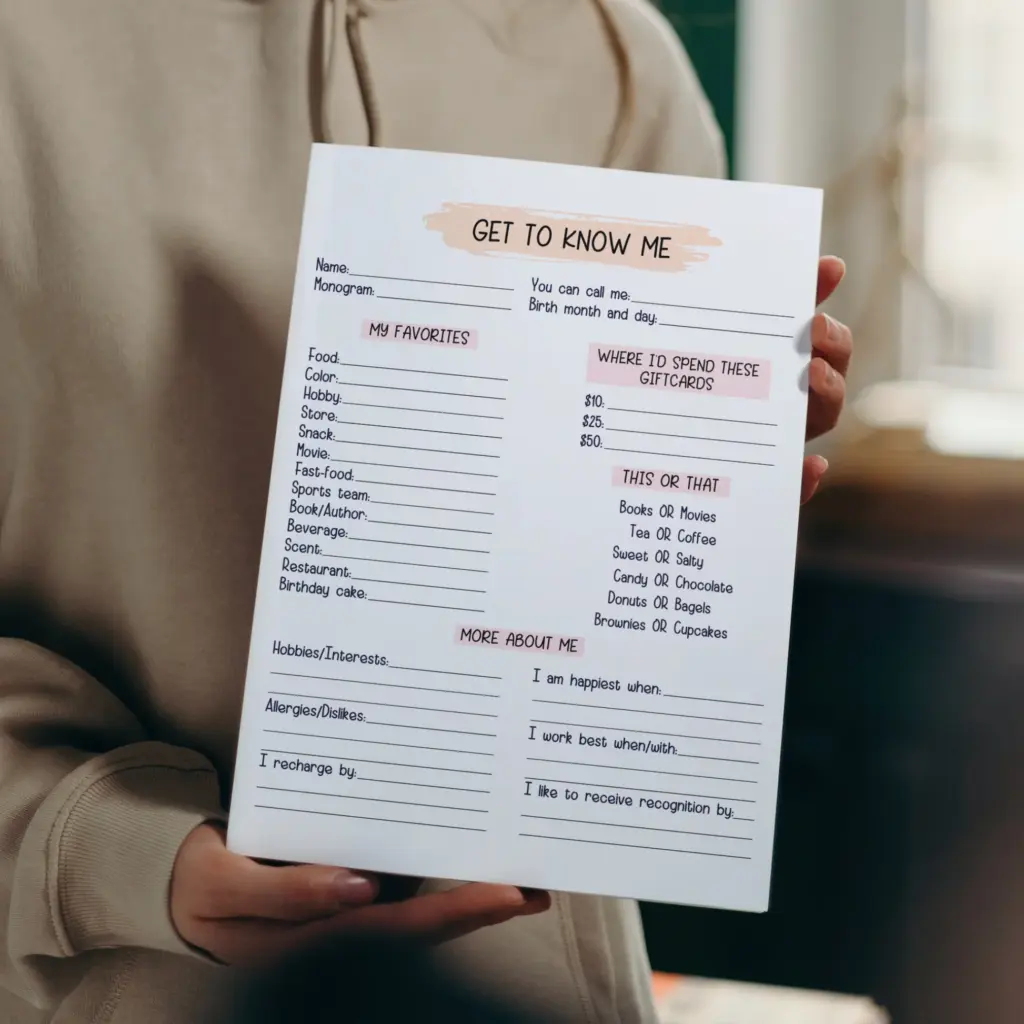Coworker Questions Printable All About 21747