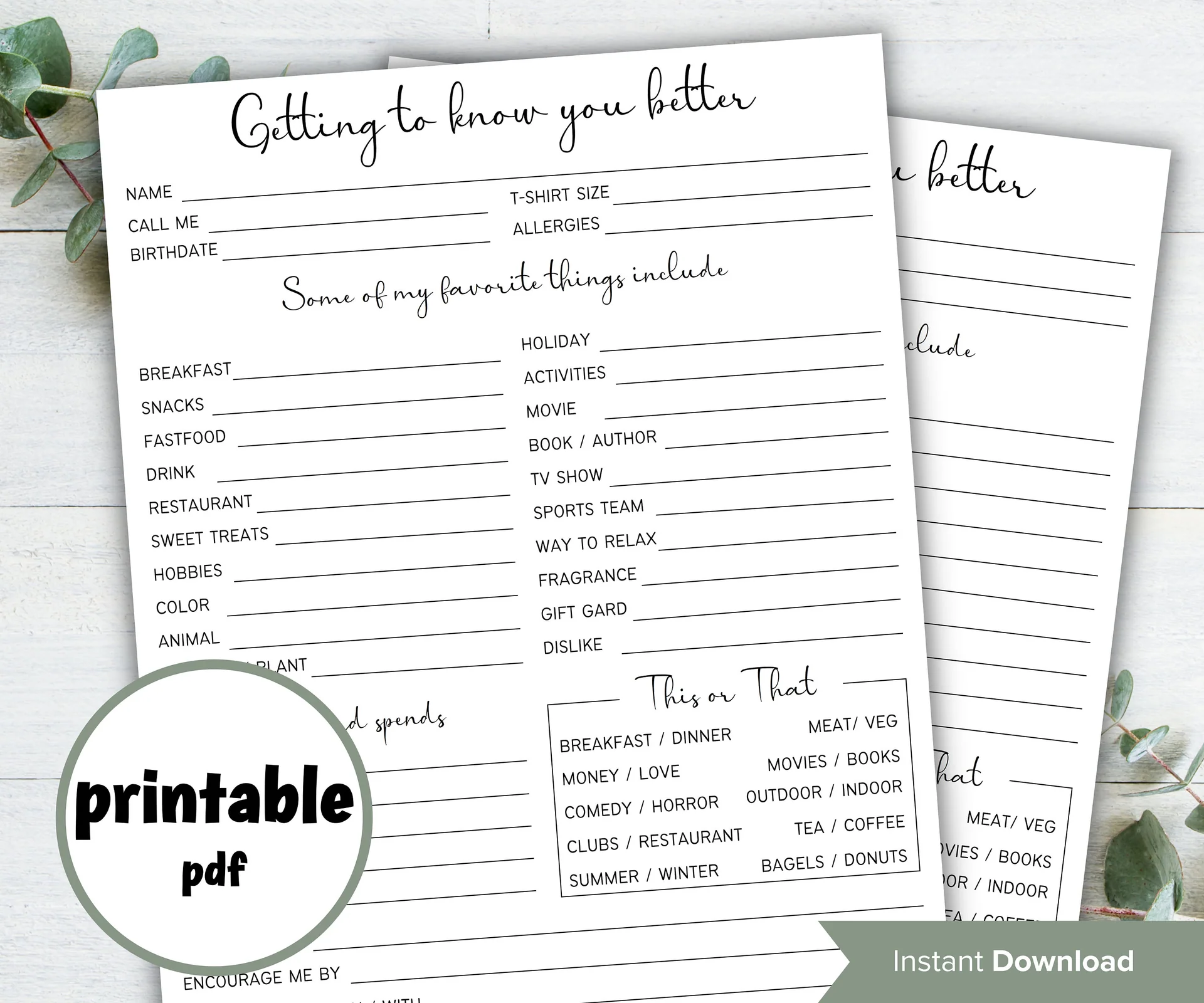 Coworker Questions Printable Employee 87683