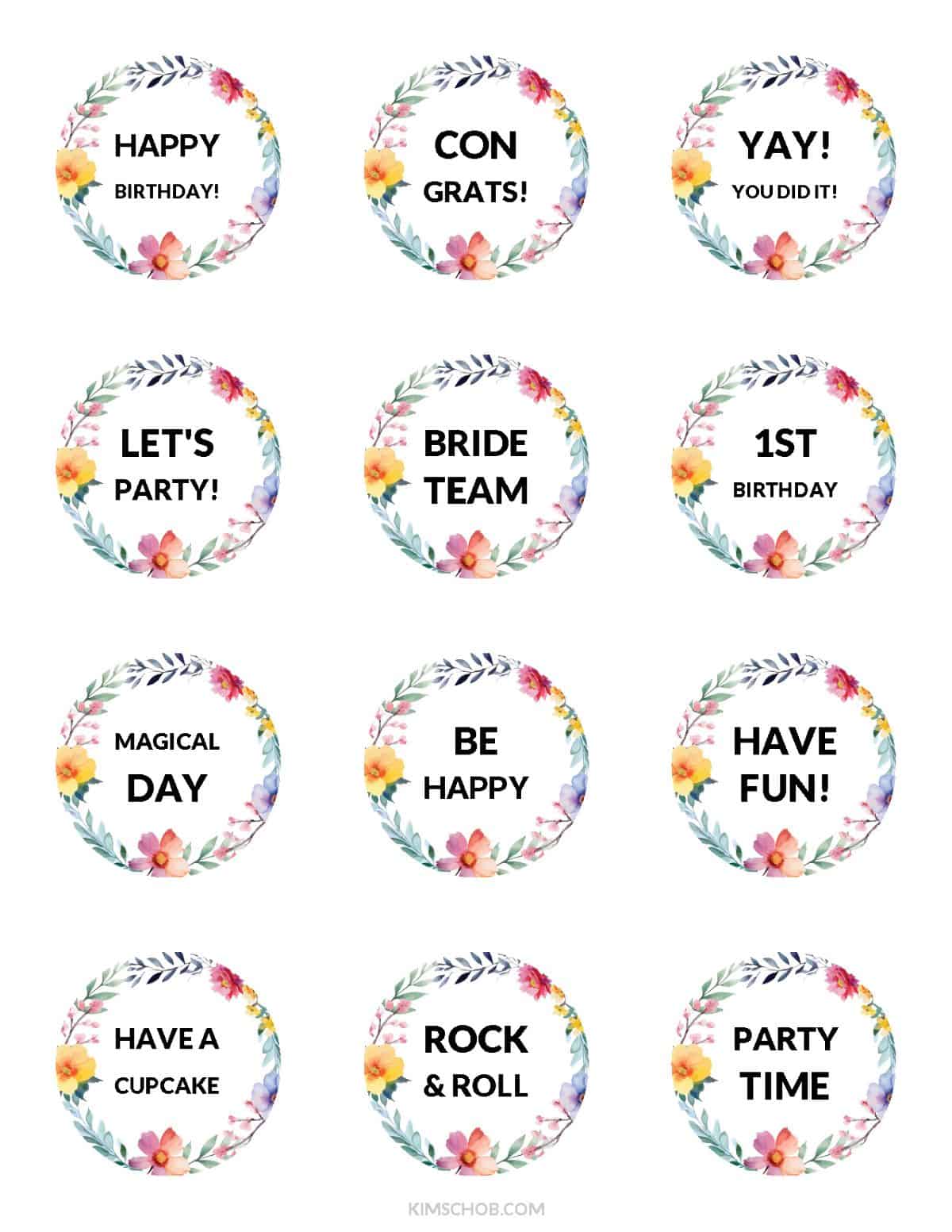 Cupcake Topper Printables