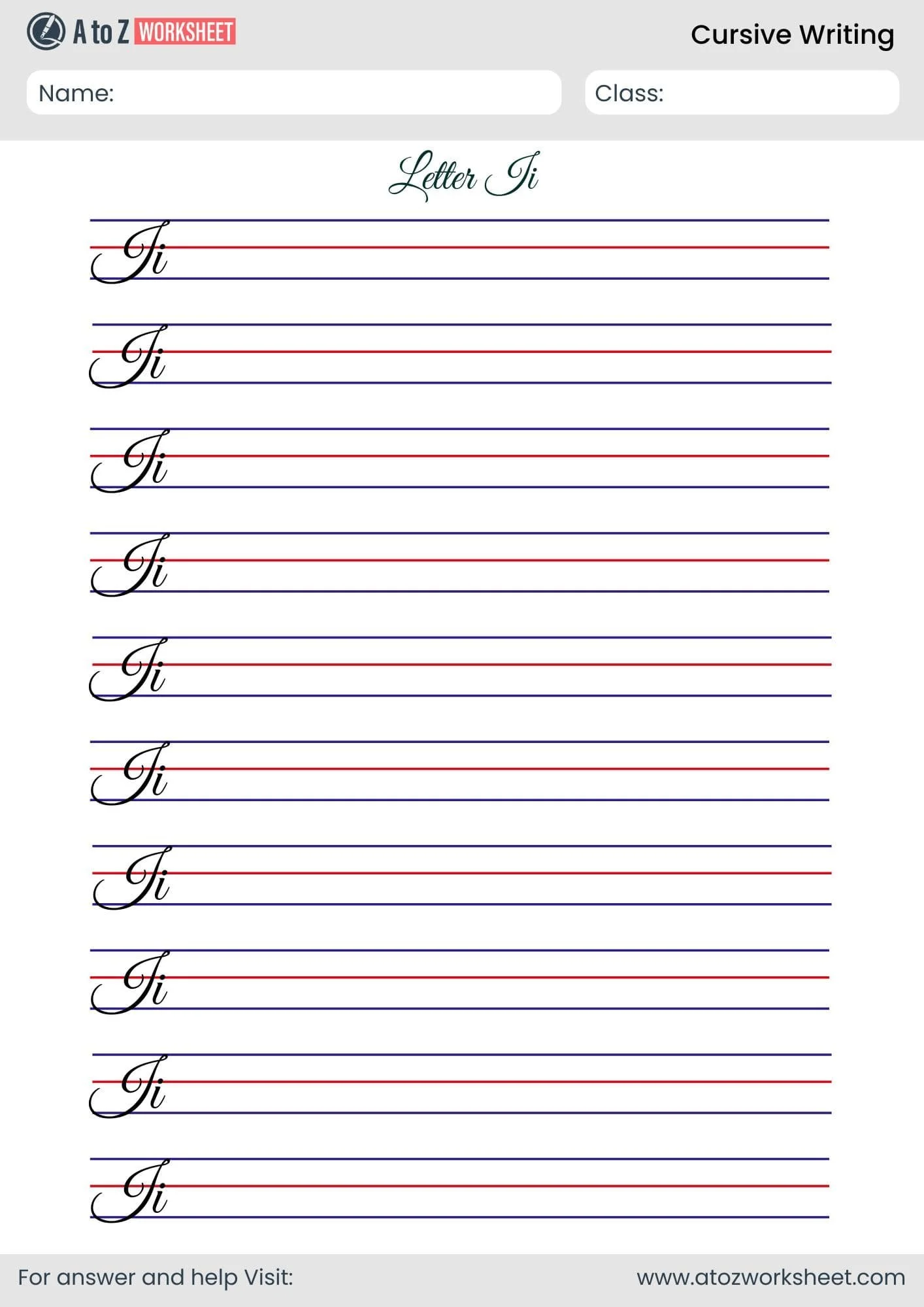 Cursive Writing Worksheets
