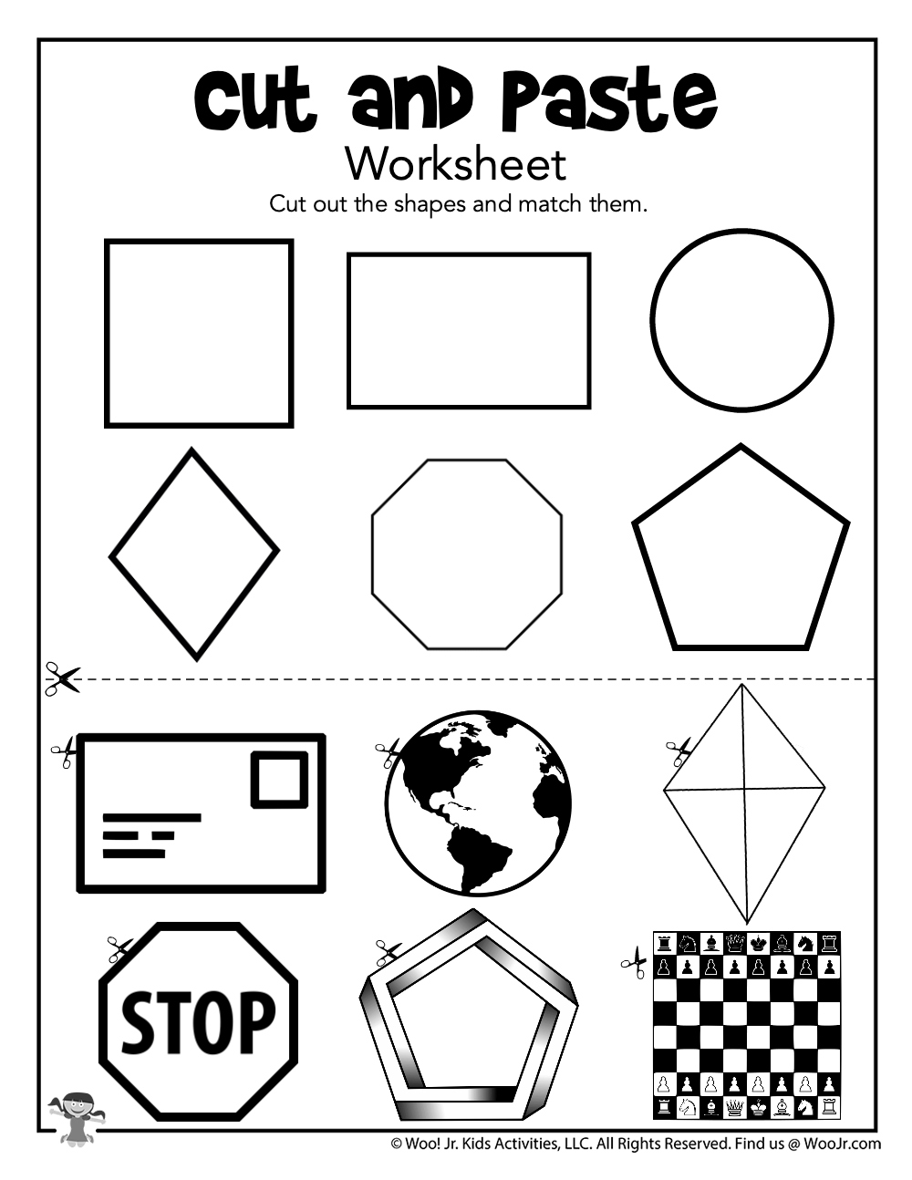 Cut And Paste Shapes Worksheets