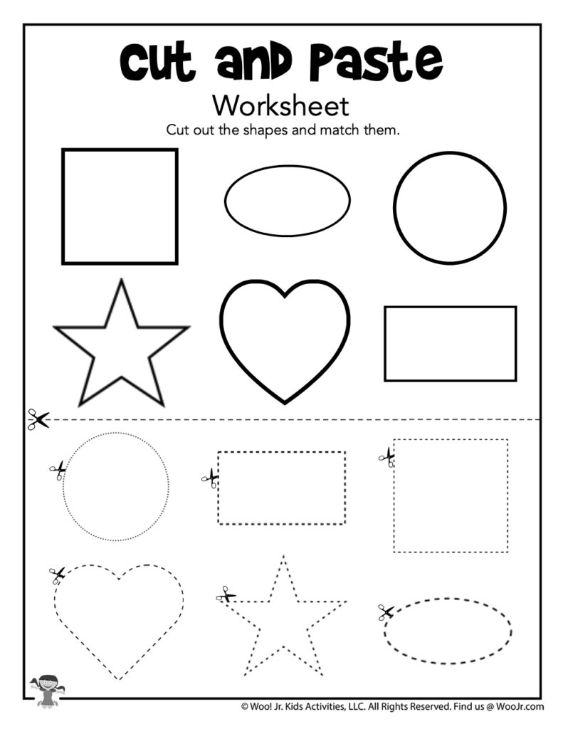 Cut And Paste Shapes Worksheets