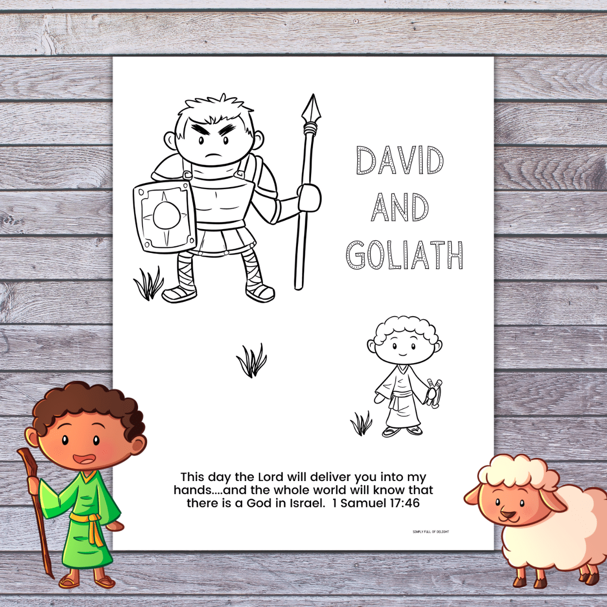 David And Goliath Coloring Page