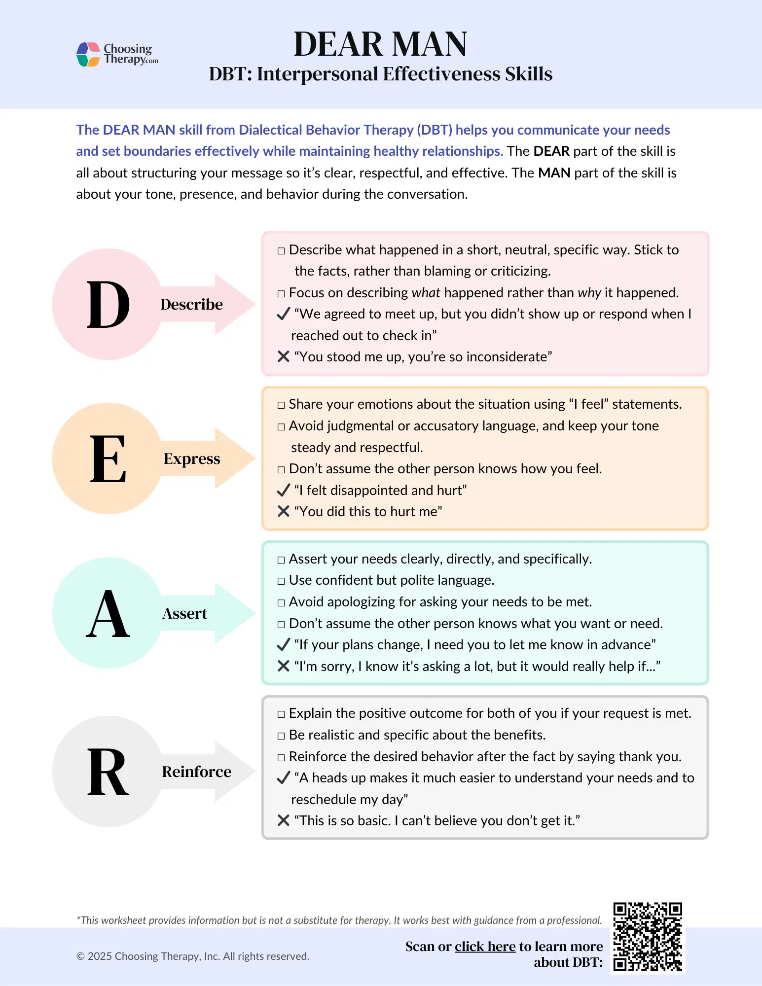 Dear Man Worksheet