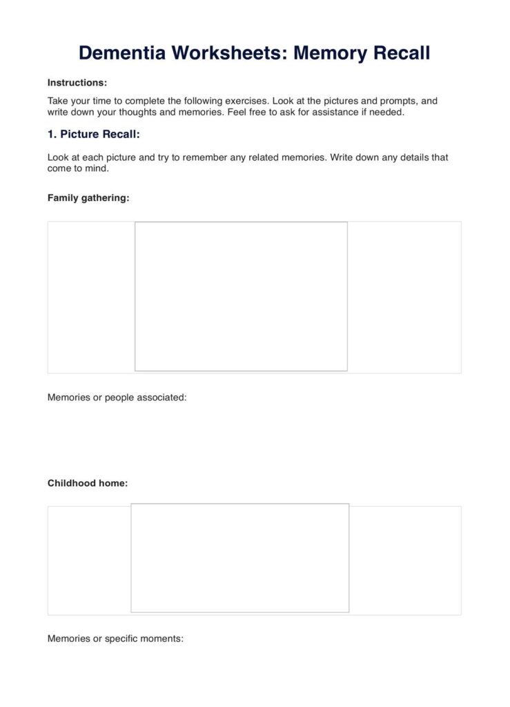 Dementia Worksheets Pdf