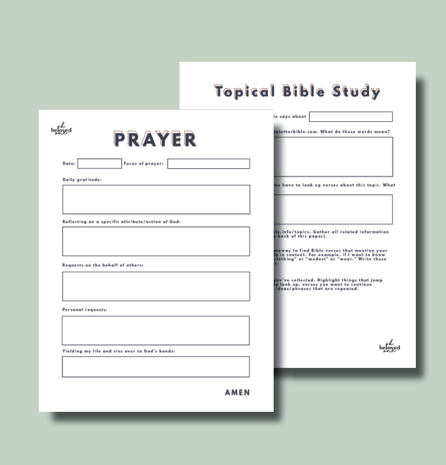 Devotions Prayer Guide Printables