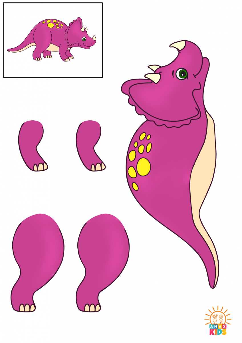 Dinosaur Cut And Paste Activity For Kids