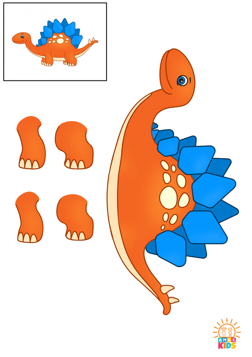 Dinosaur Cut And Paste Activity For Kids