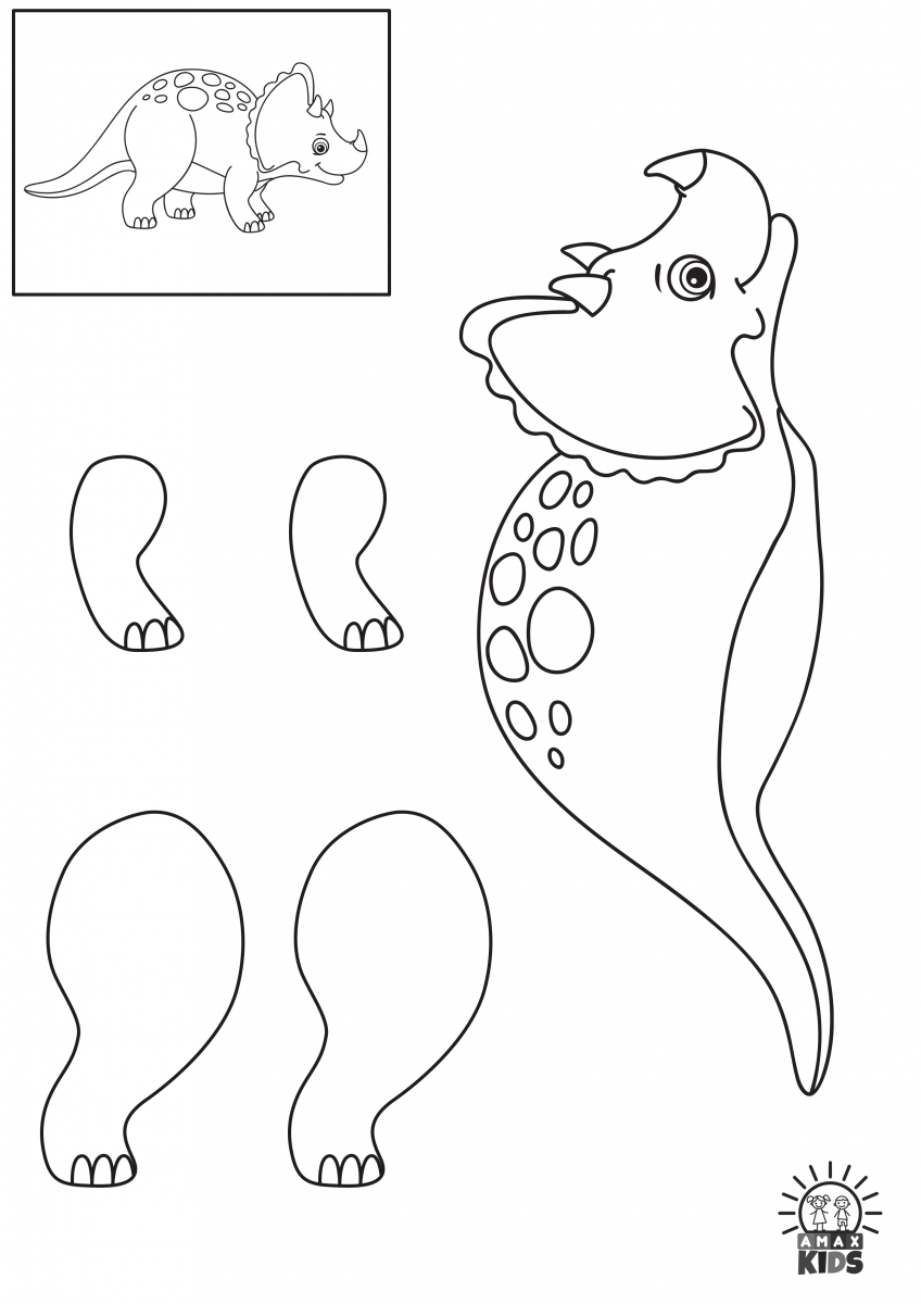Dinosaur Cut And Paste Activity For Kids