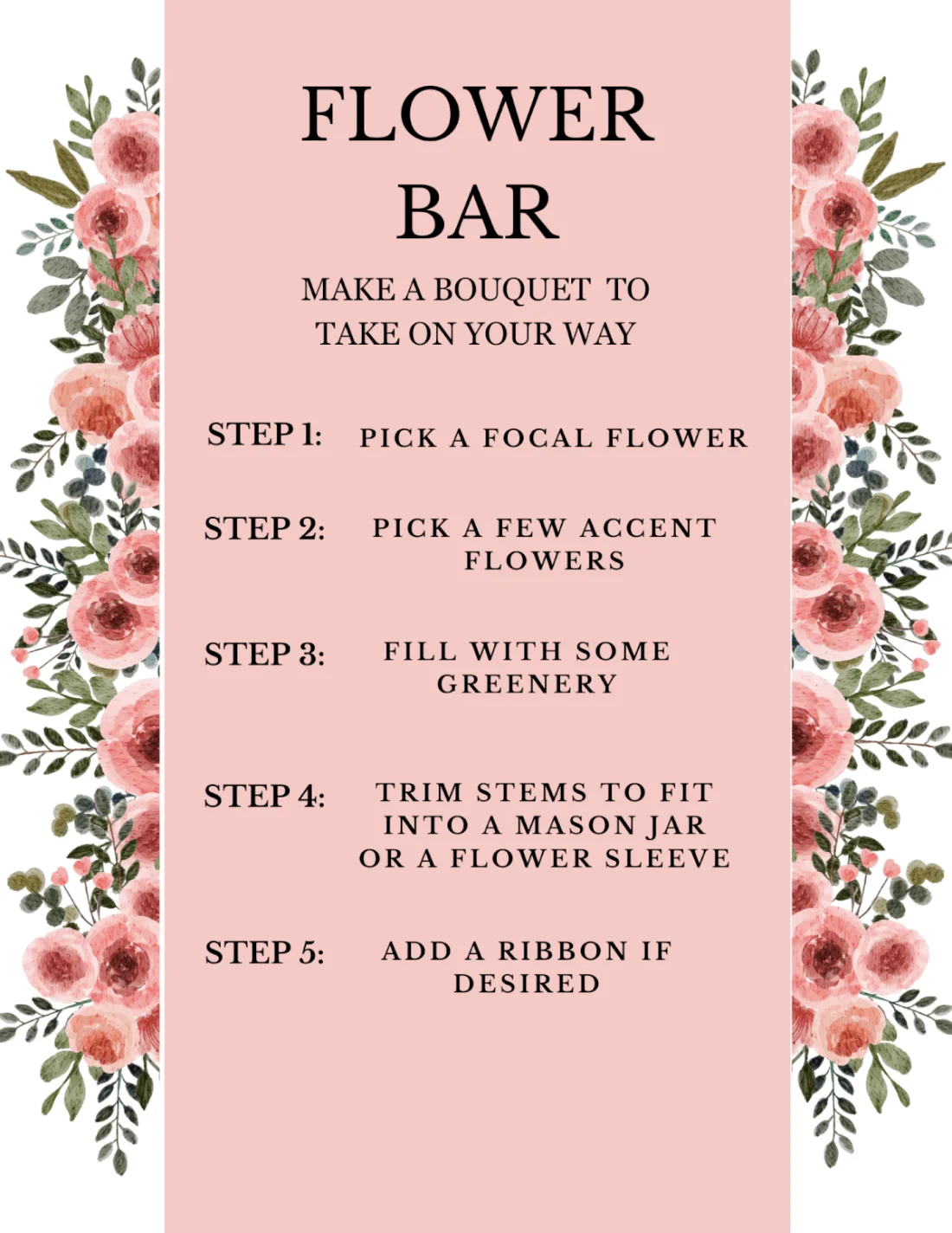Diy Flower Bar For Parties