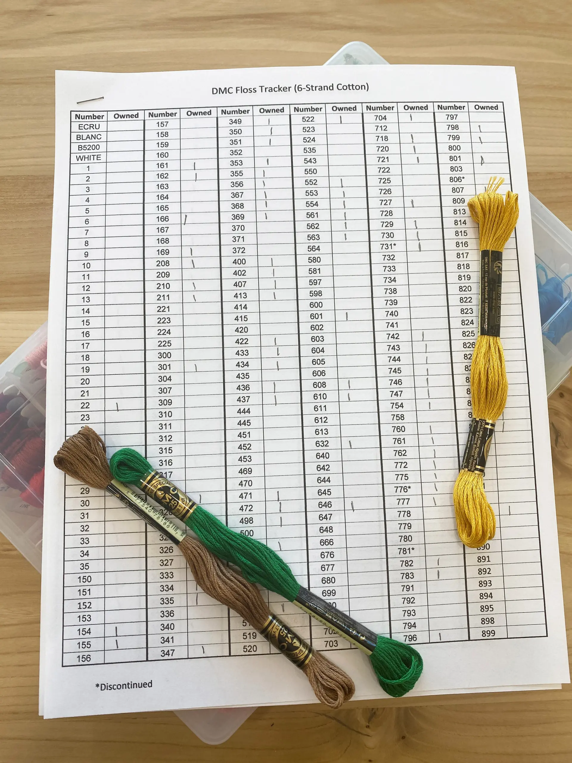 Dmc Floss Inventory Tracker