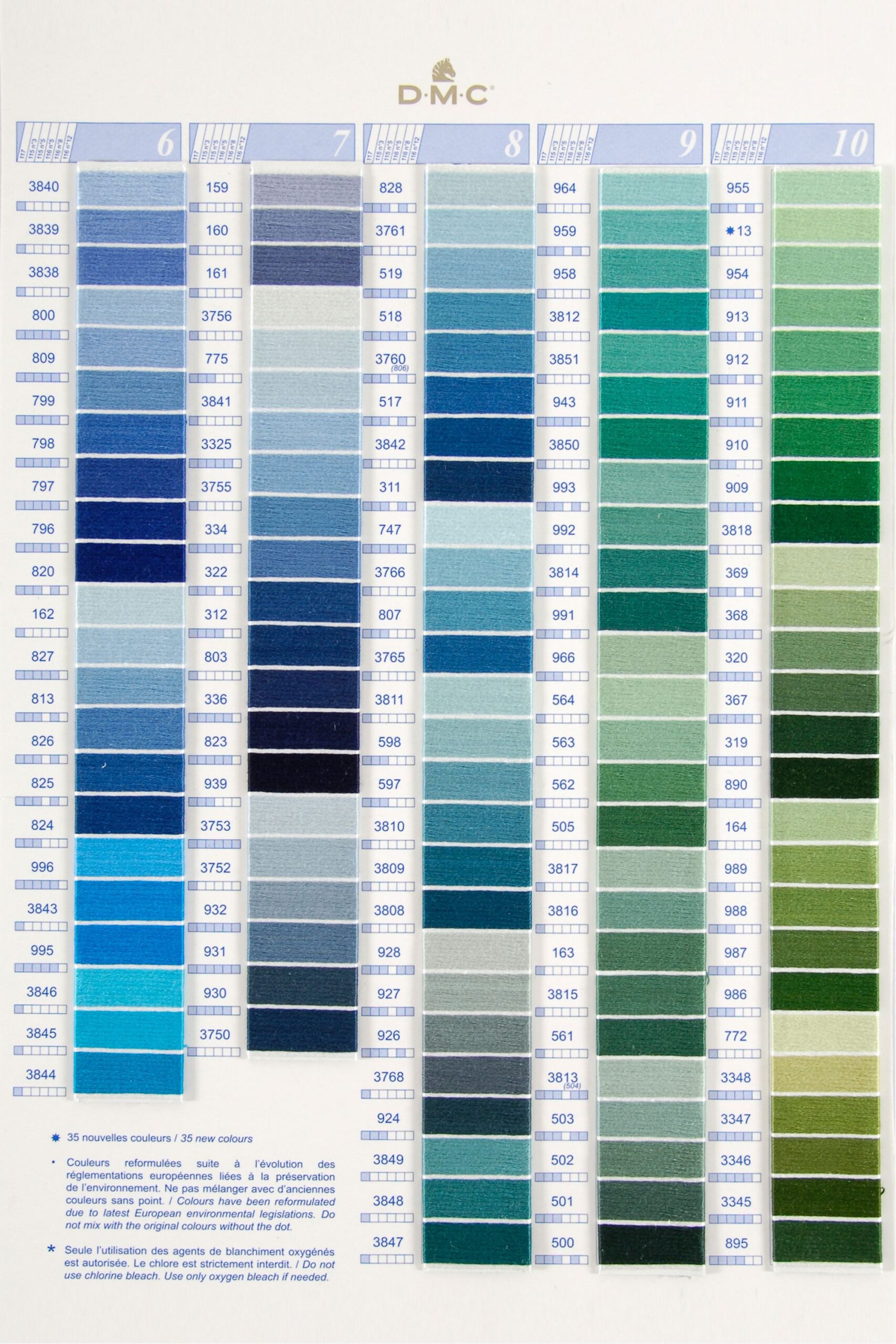 Dmc Stranded Cotton Colour Chartshade Card