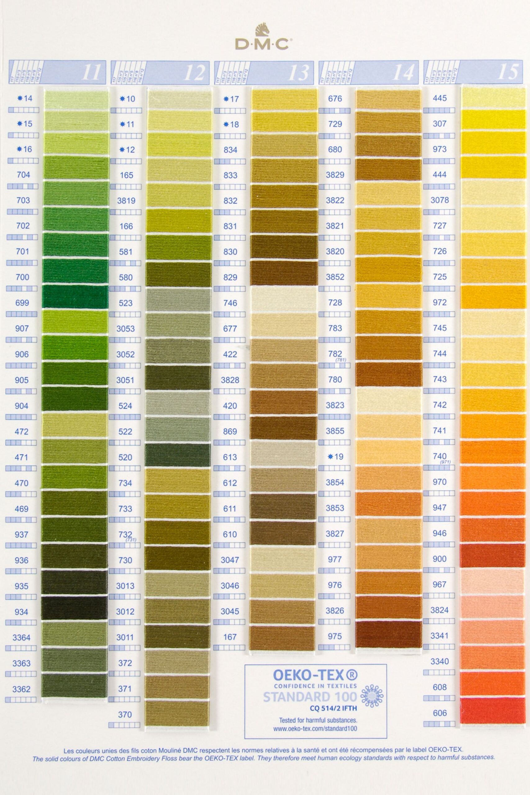 Dmc Stranded Cotton Colour Chartshade Card
