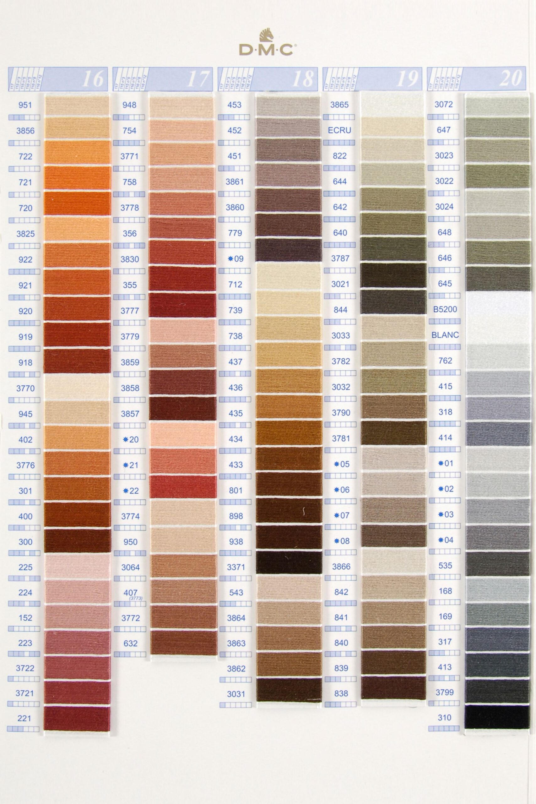 Dmc Stranded Cotton Colour Chartshade Card