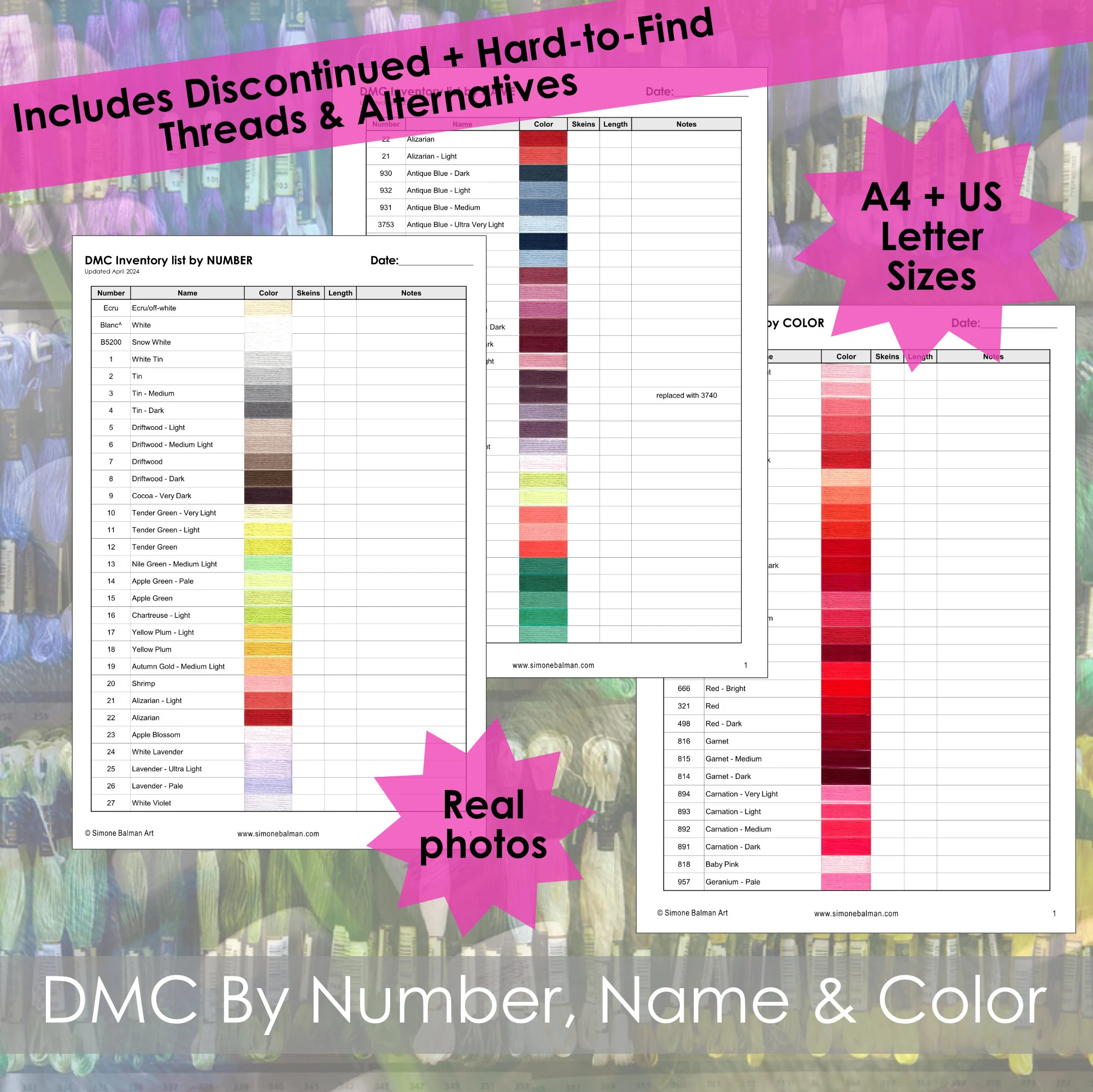 Dmc Thread Color Charts Printable