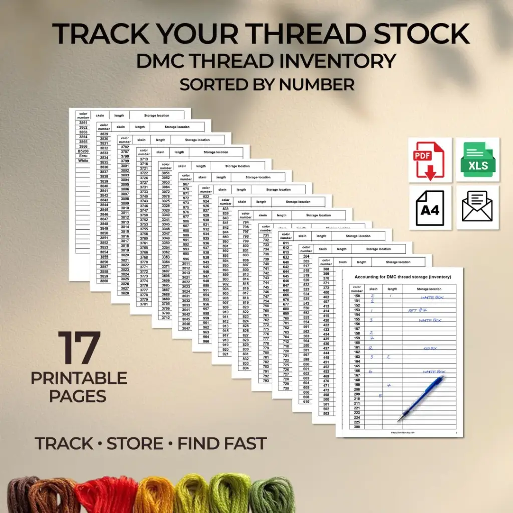 Dmc Thread Inventory Pdf Xls Floss