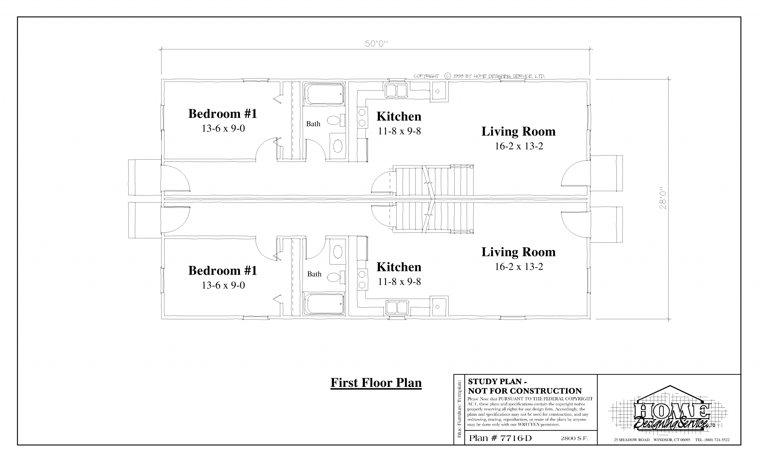 Duplex House Plan 7716 D