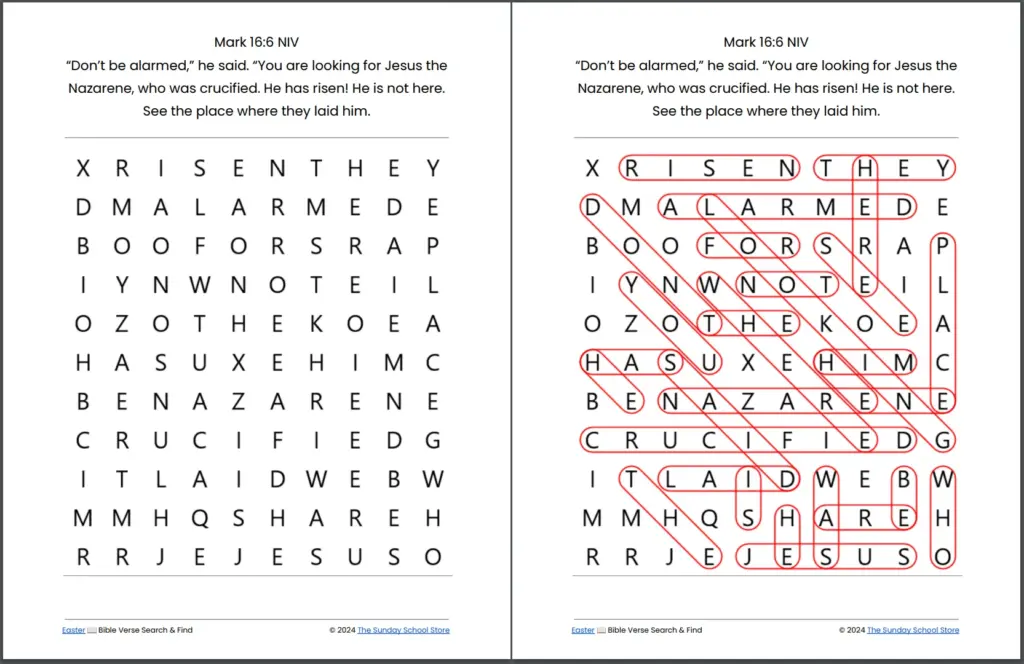 Easter Bible Word Search Puzzles Pdf