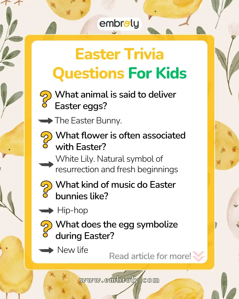 Easter Trivia Questions And Answers