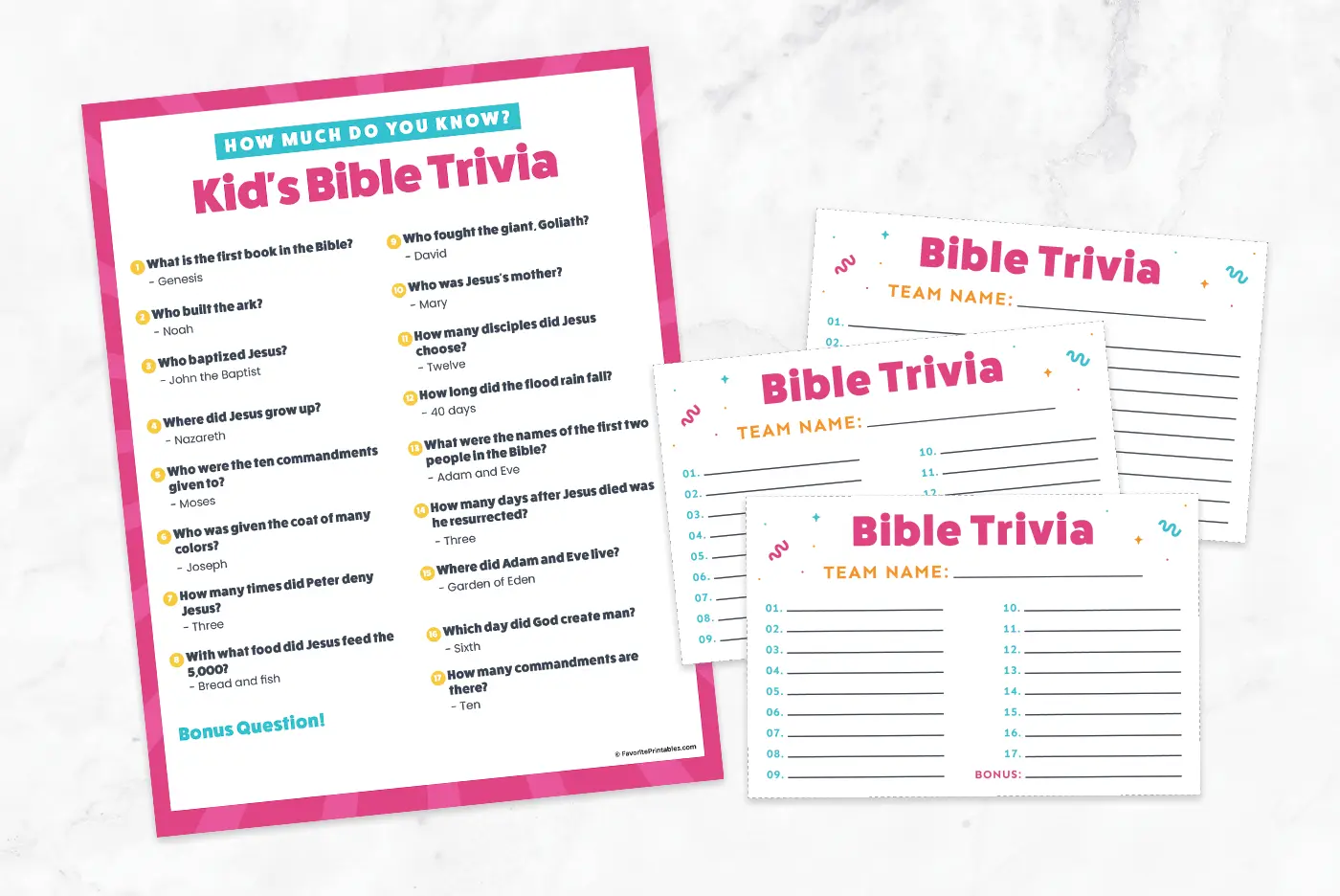Easy Bible Trivia For Kids